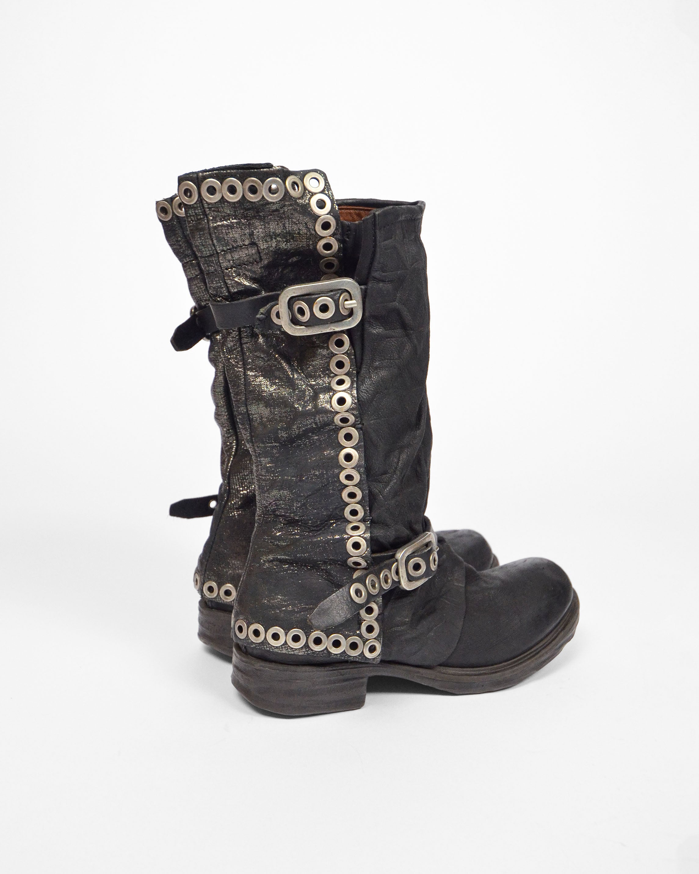 BIKER BUCKLE HEXAGON BOOTS