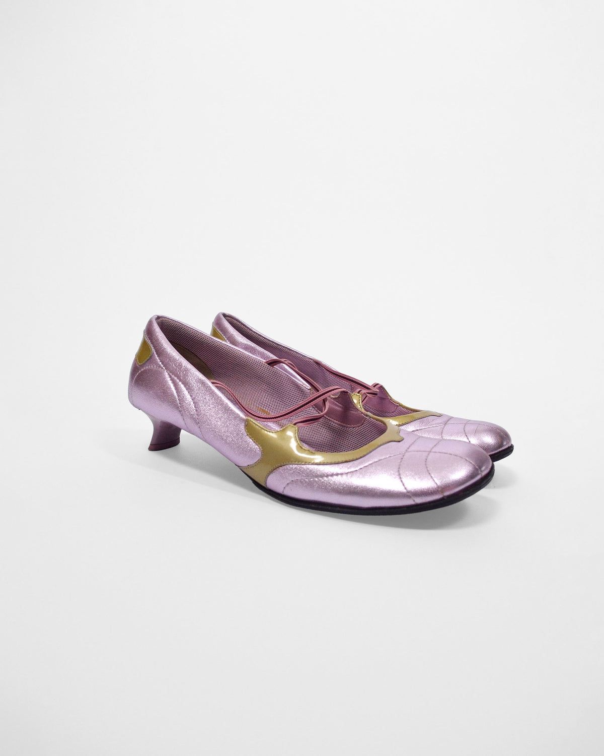 90s Prada Metallic Sporty Mary Janes