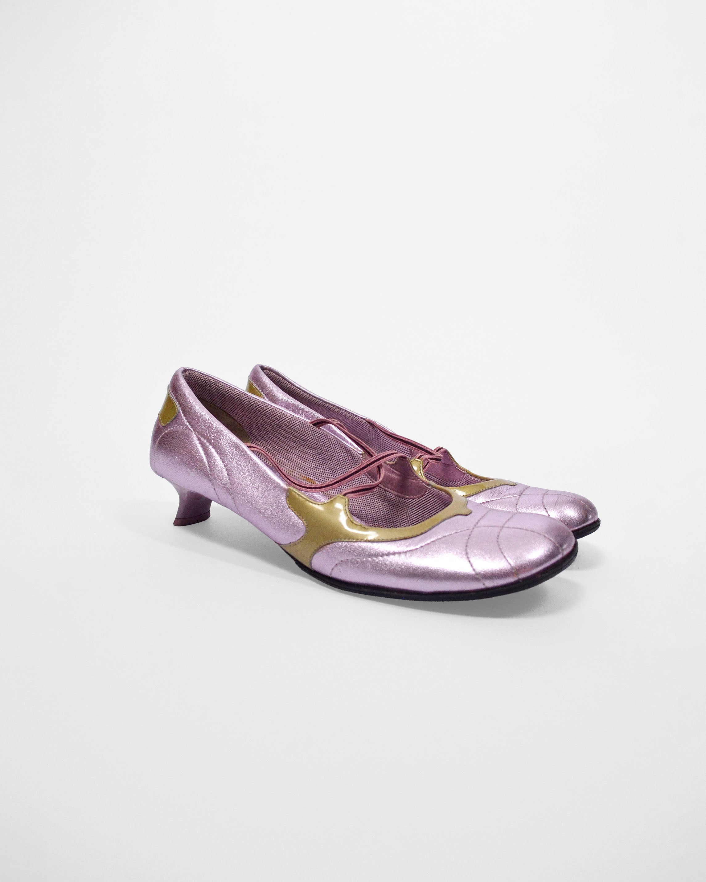 90s Prada Metallic Sporty Mary Janes