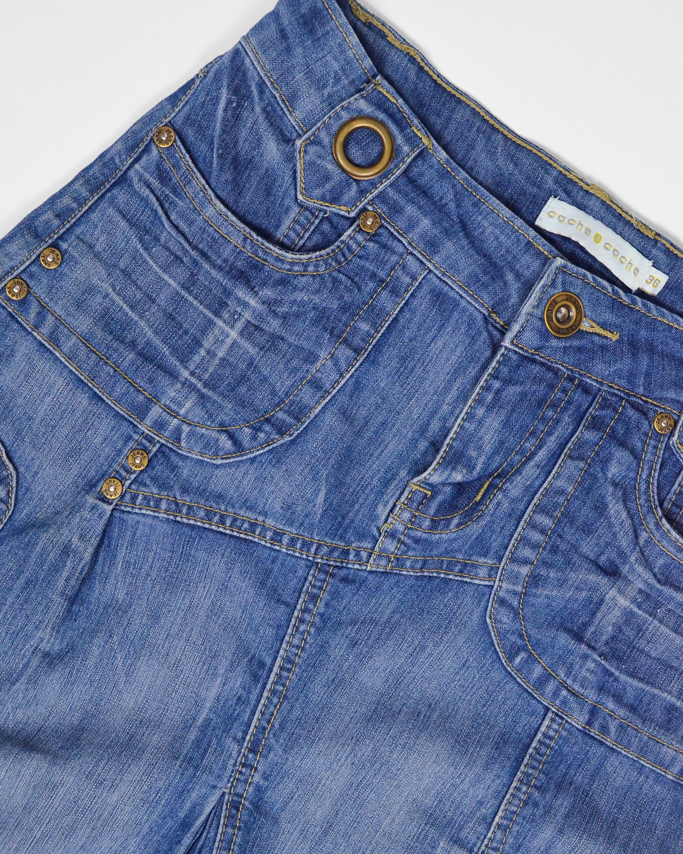 VINTAGE CACHE CACHE ITALIAN DENIM CARGO SKIRT