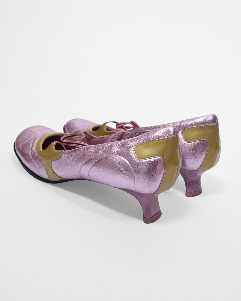 90s Prada Metallic Sporty Mary Janes