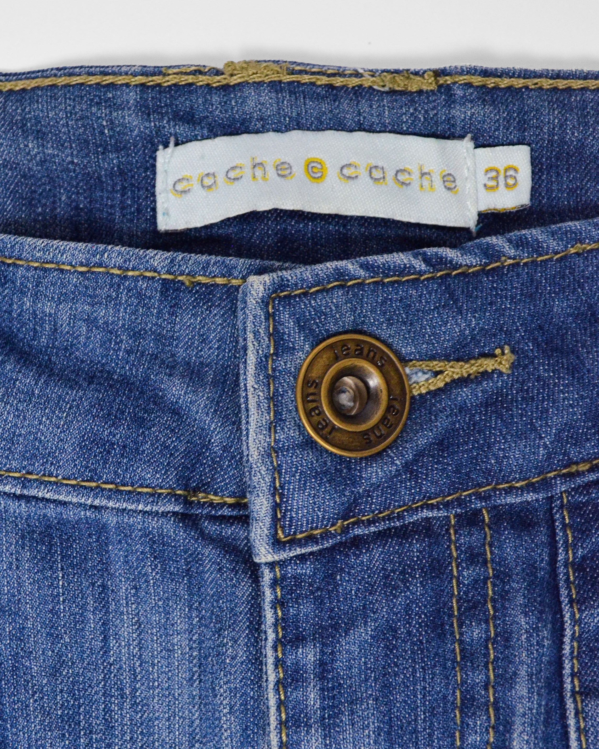 VINTAGE CACHE CACHE ITALIAN DENIM CARGO SKIRT