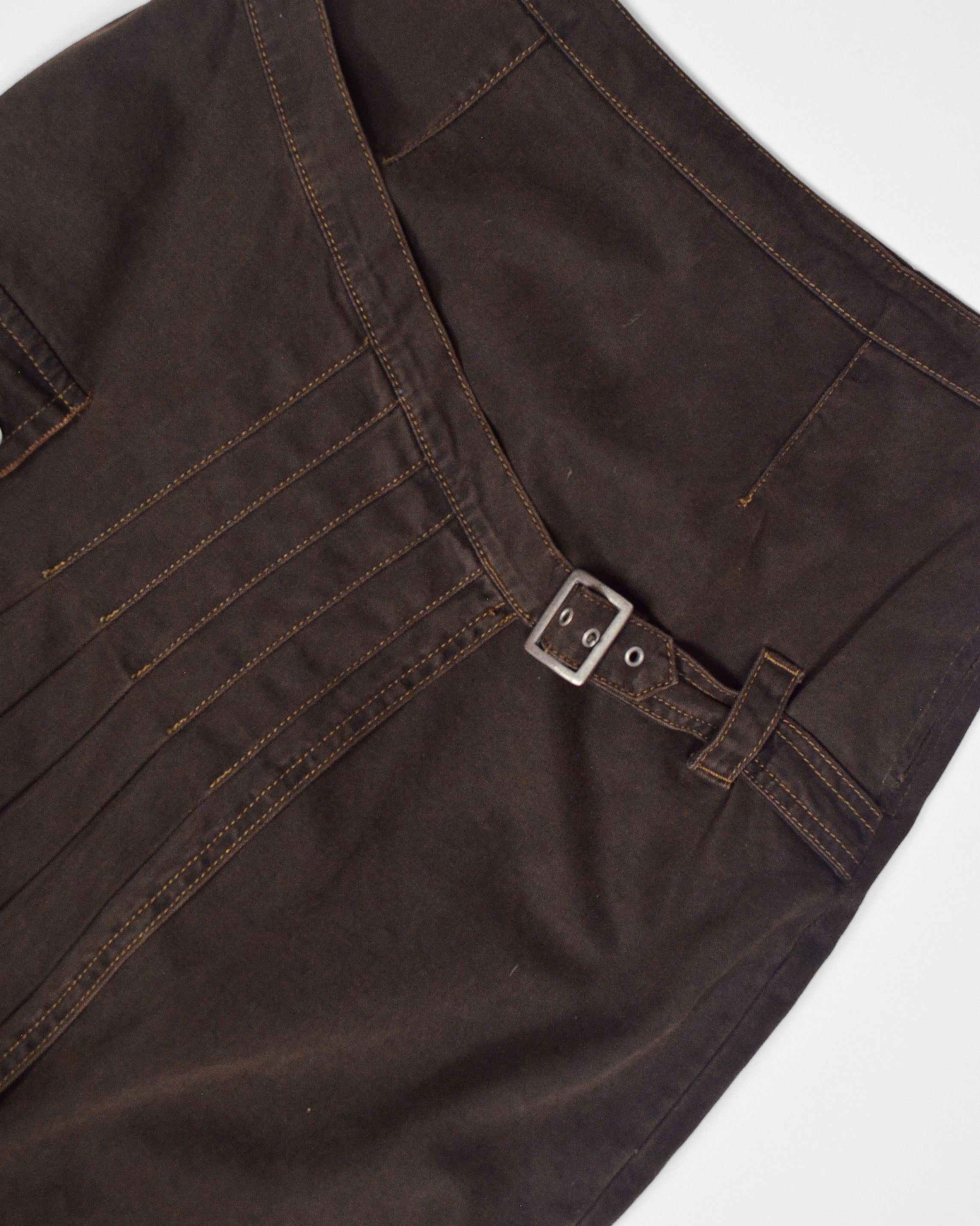 VINTAGE MADE IN FRANCE ASYMMETRIC PLEATED MIDI SKIRT