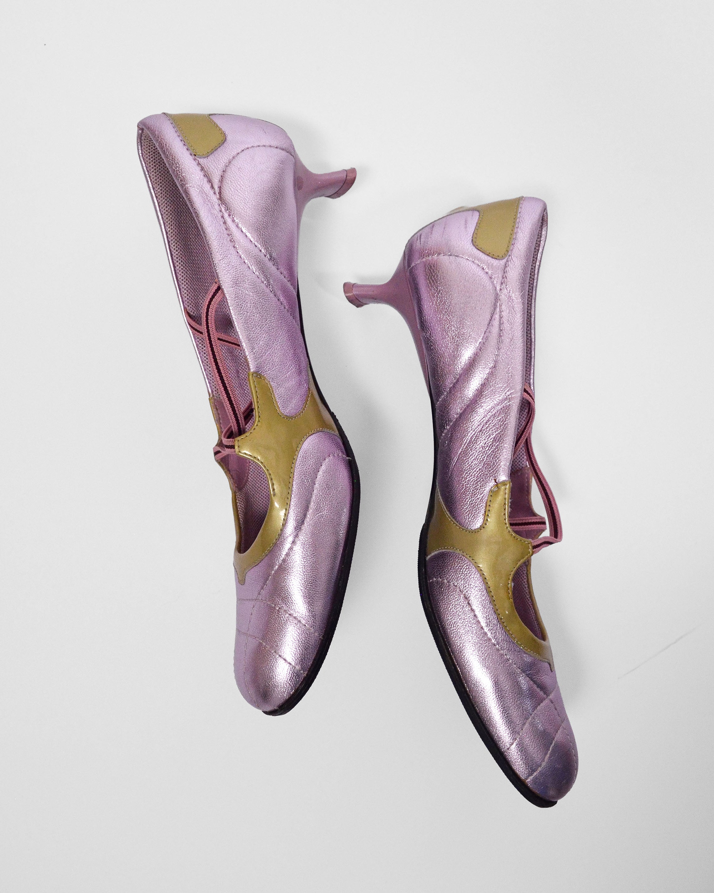 90s Prada Metallic Sporty Mary Janes