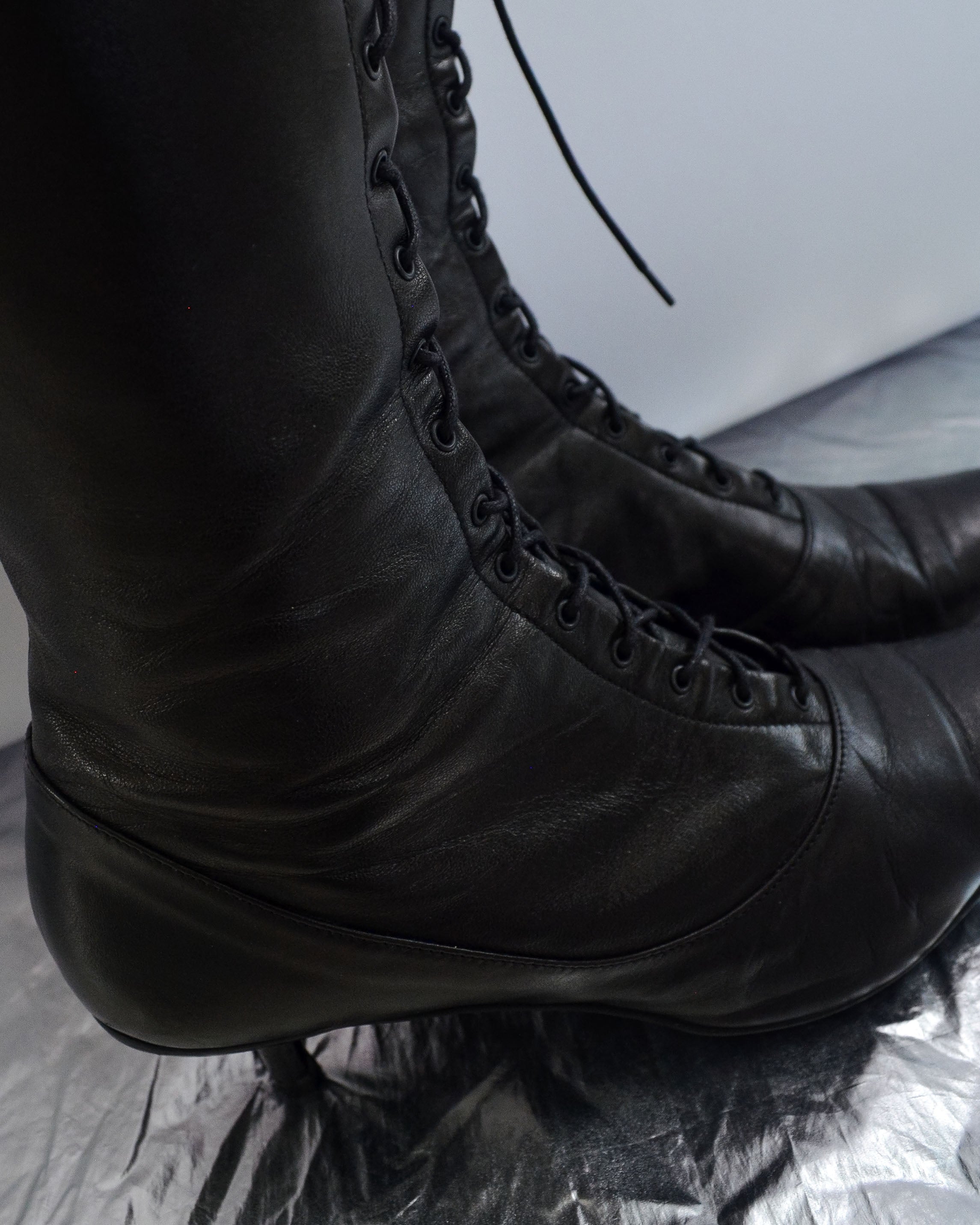 Fornaria Lace Up Leather Heeled Boots