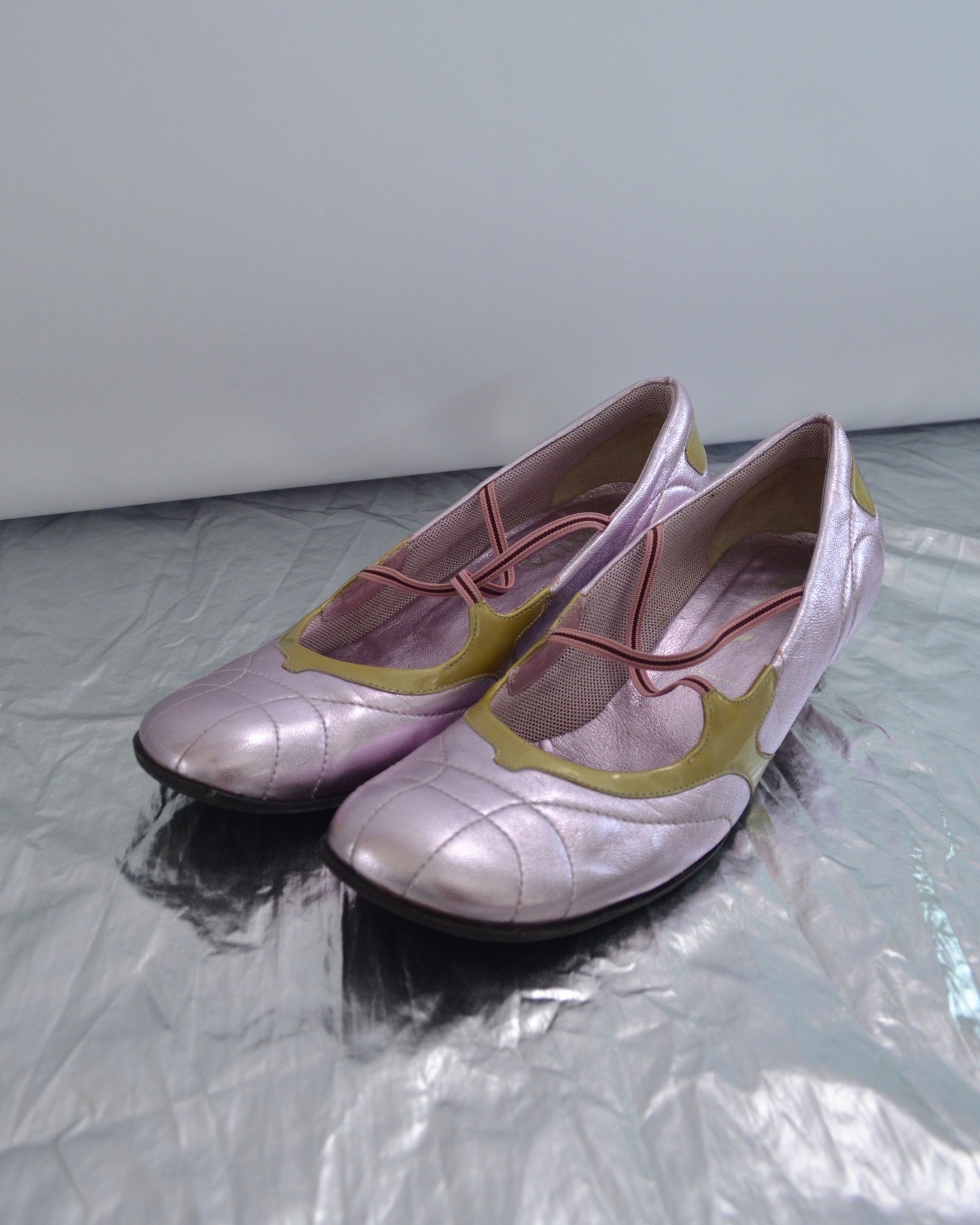 90s Prada Metallic Sporty Mary Janes