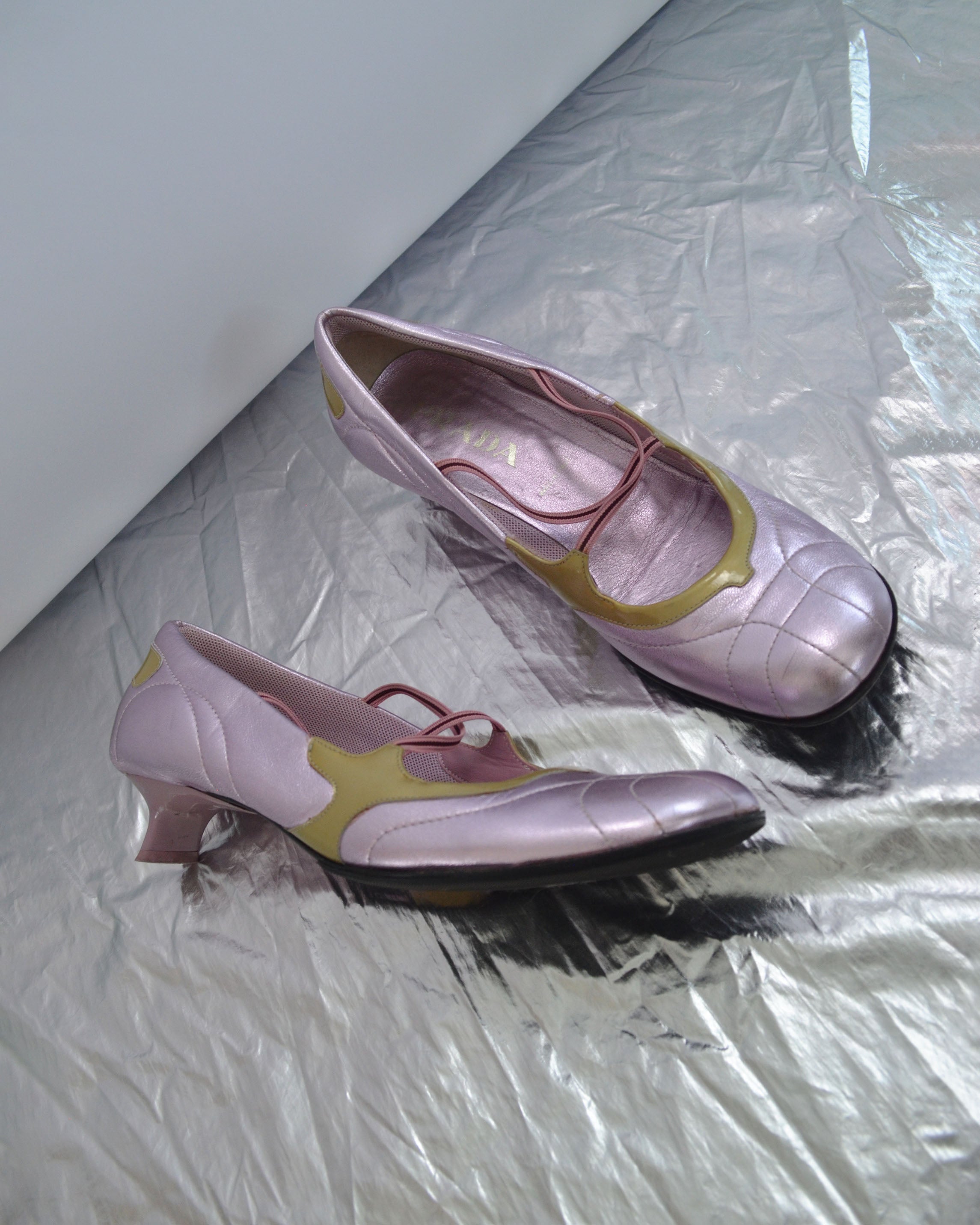 90s Prada Metallic Sporty Mary Janes