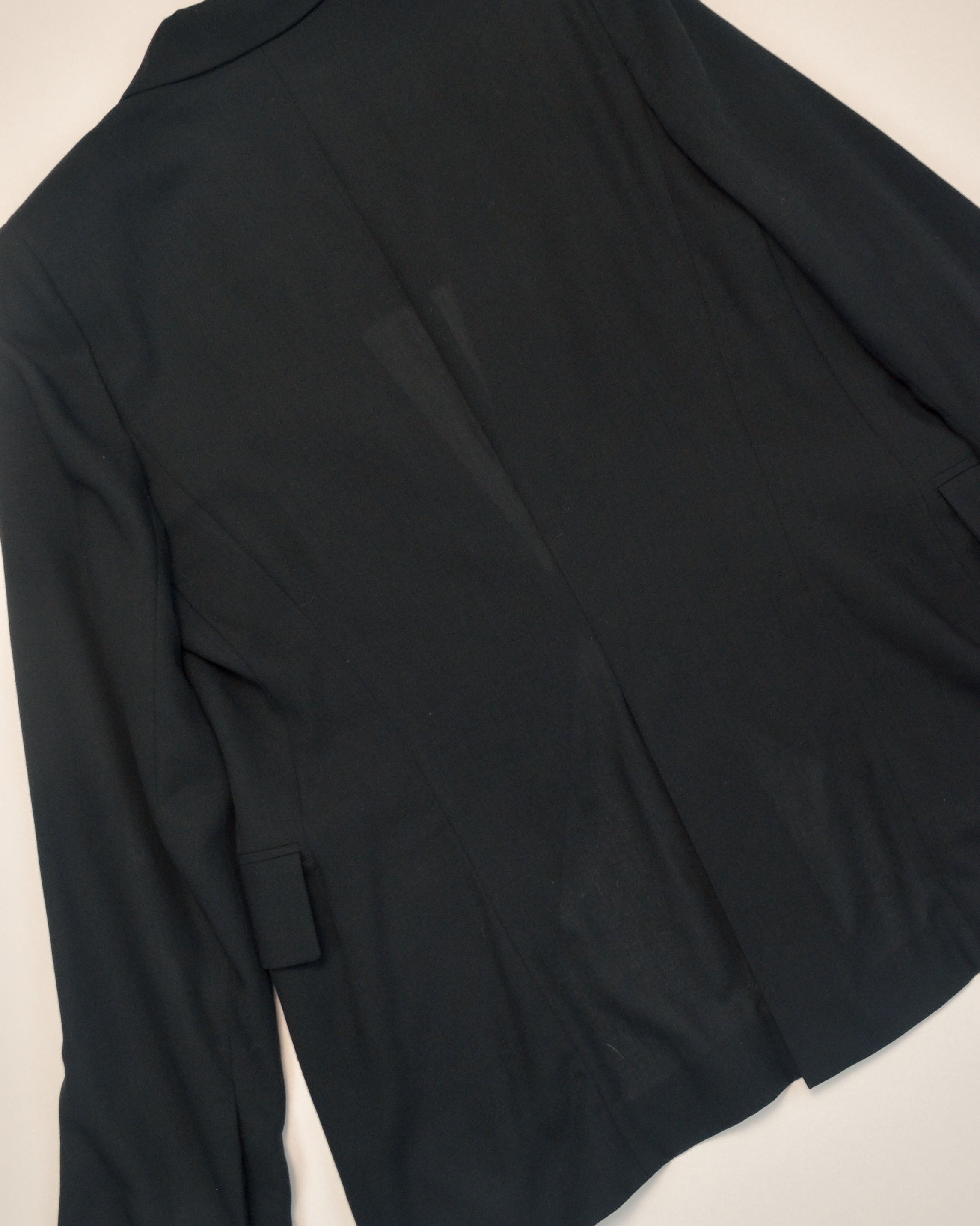 BLACK TAILORED TIE FRONT BLAZER JACKET