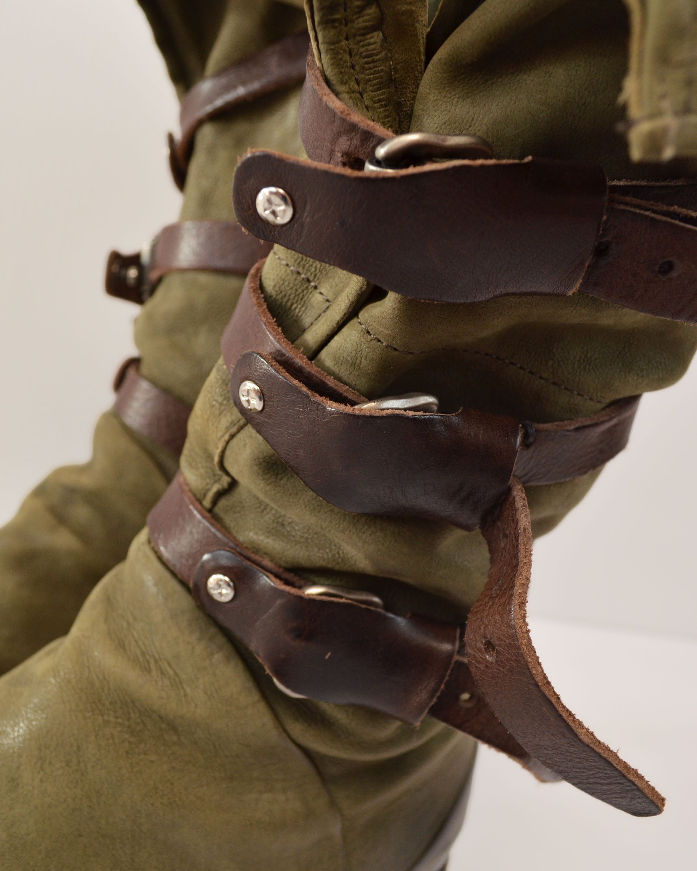 LEATHER BUCKLE BOOTS