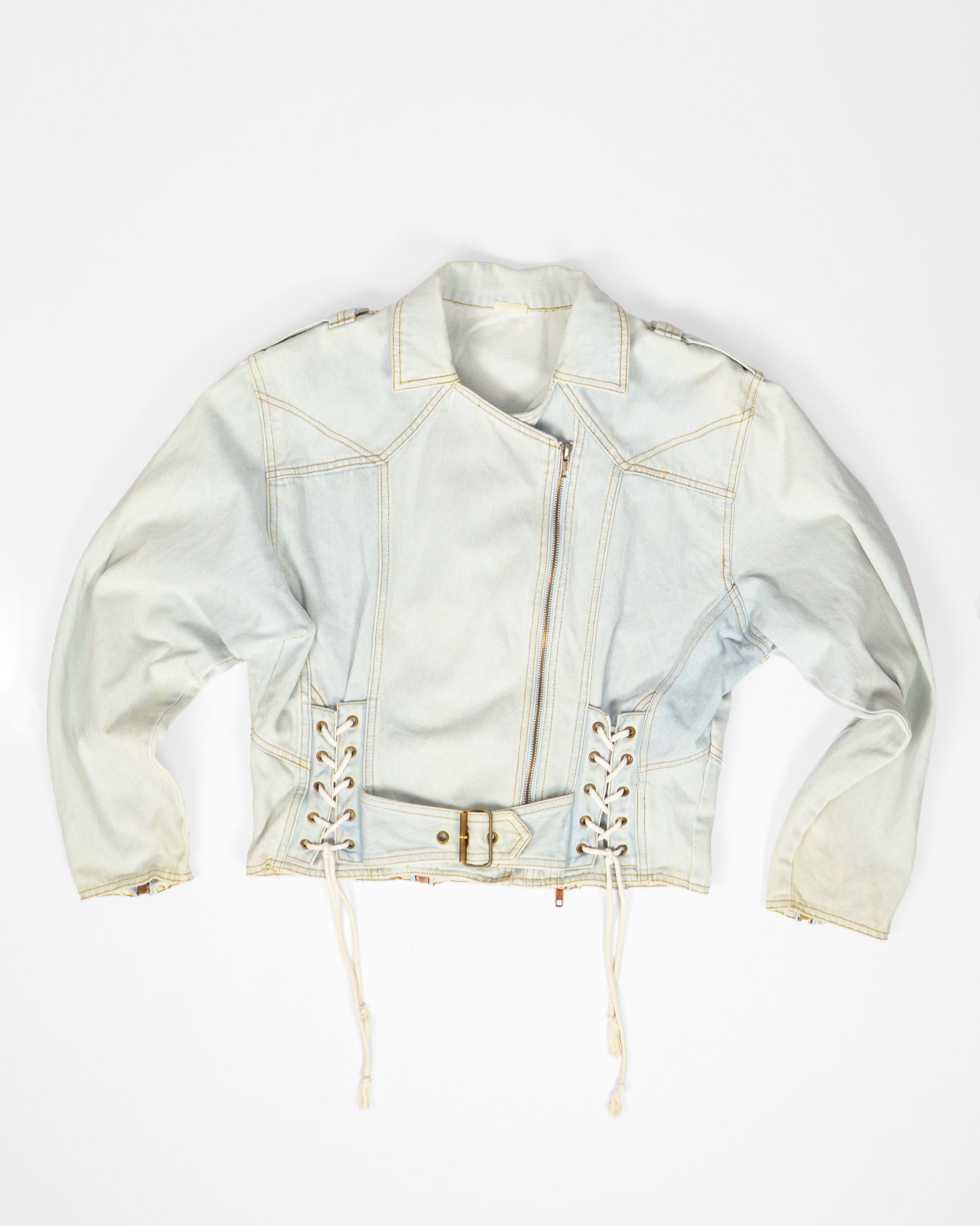 80'S DENIM LACE UP JACKET