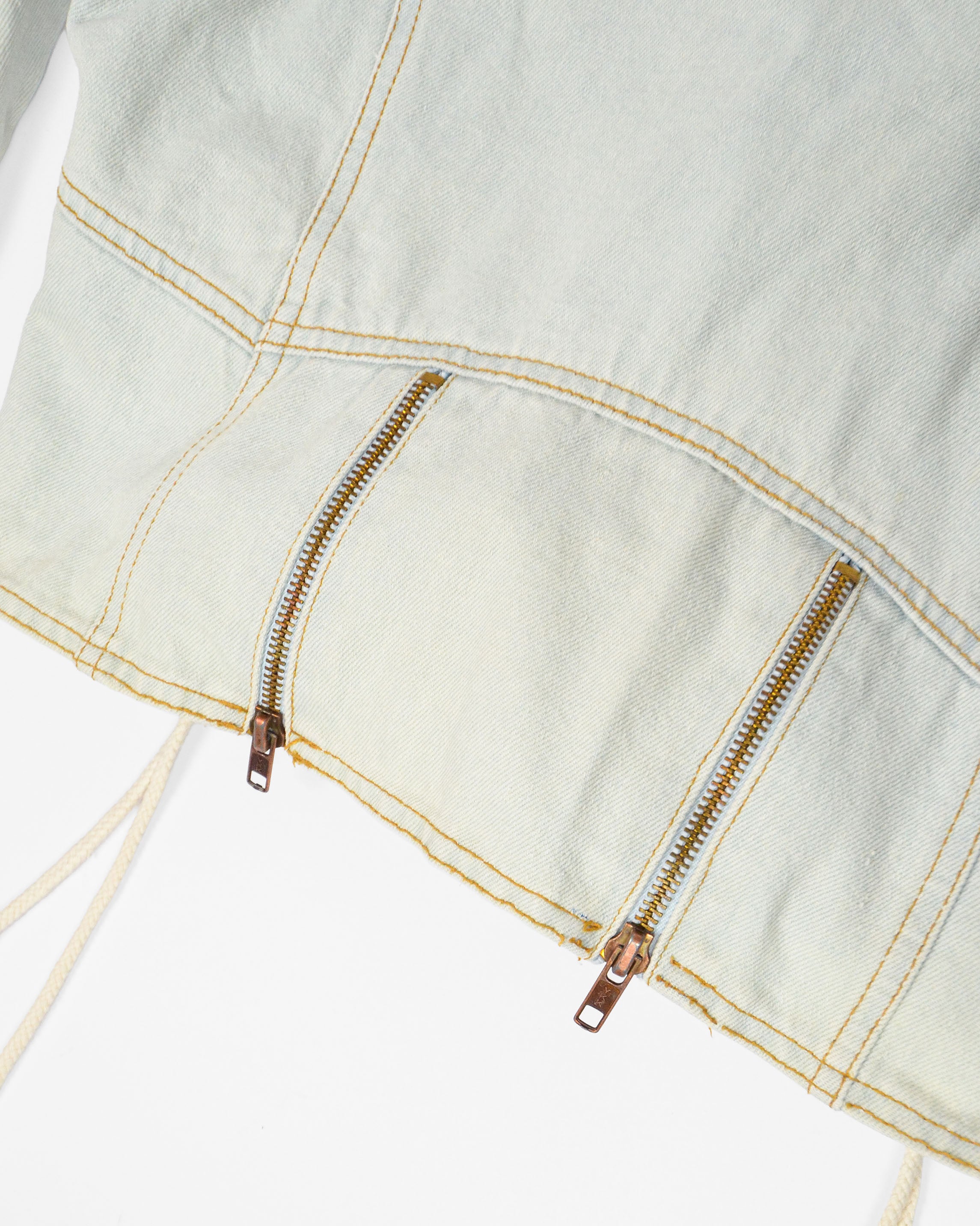 80'S DENIM LACE UP JACKET