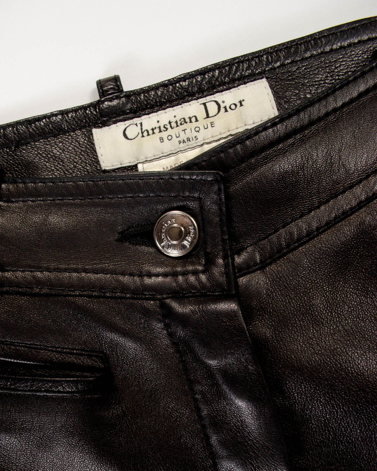 FW2002 BRAIDED LEATHER PANTS