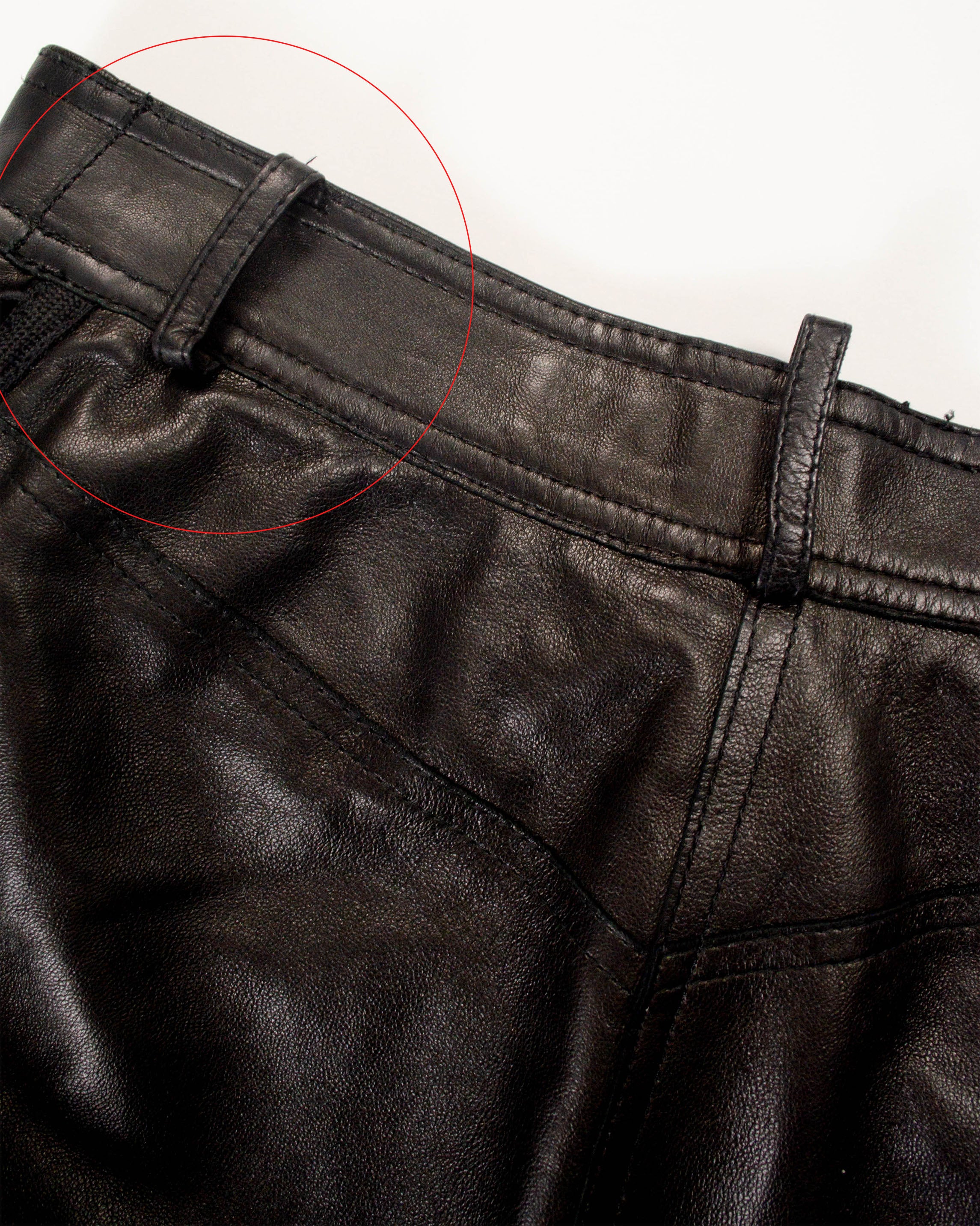 FW2002 BRAIDED LEATHER PANTS