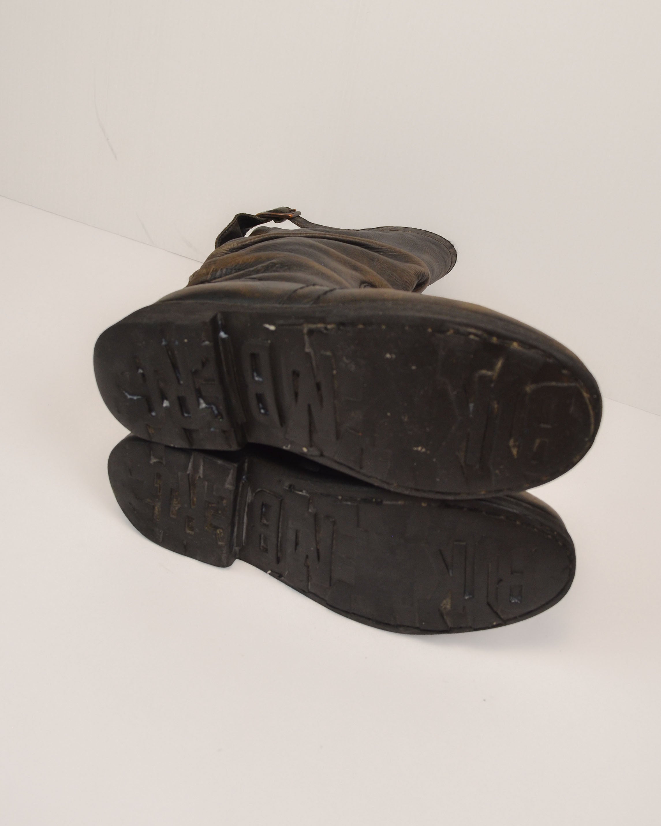 DIRK BIKKEMBERGS 2000S DISTRESSED LEATHER BOOTS