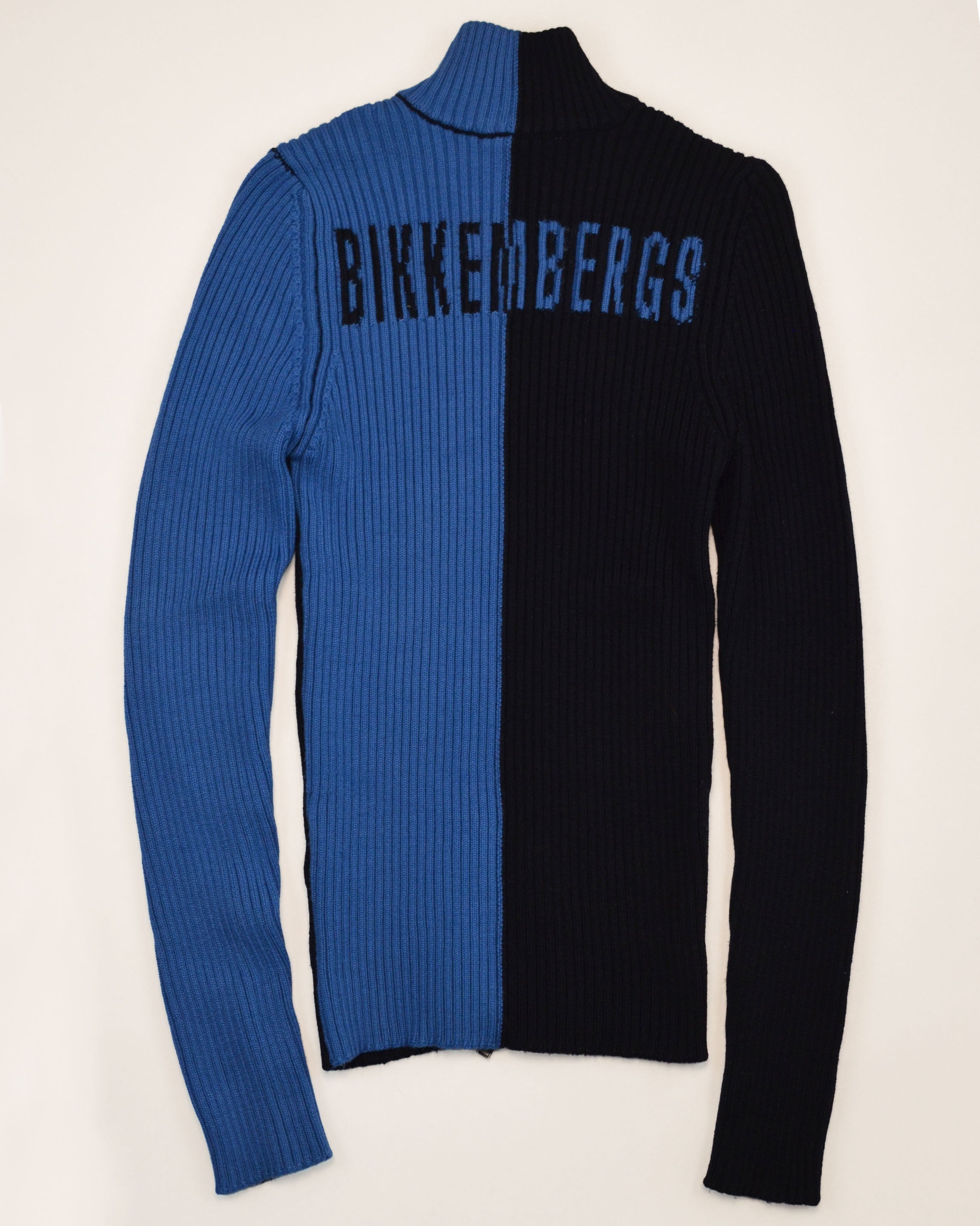 2000s TWO TONE RIBBED ZIP JUMPER