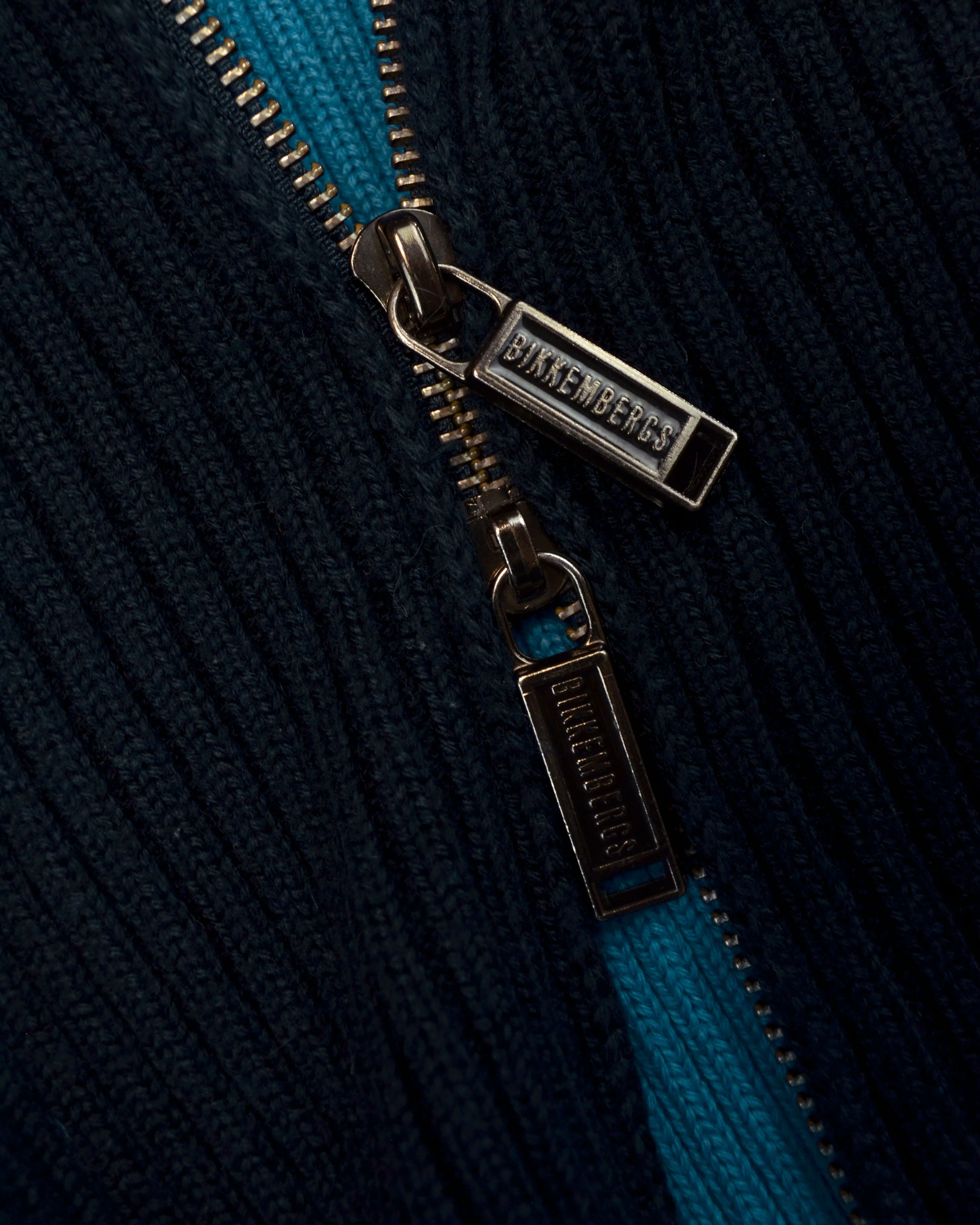 2000s TWO TONE RIBBED ZIP JUMPER