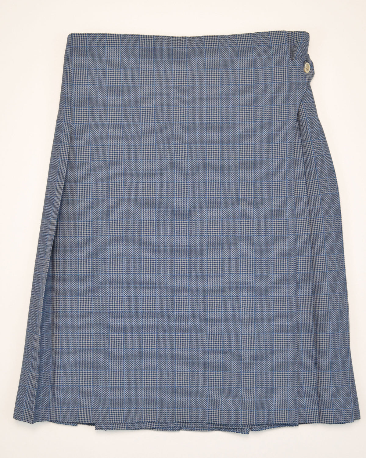 AD1994 BLUE PLAID PLEATED WRAP SKIRT