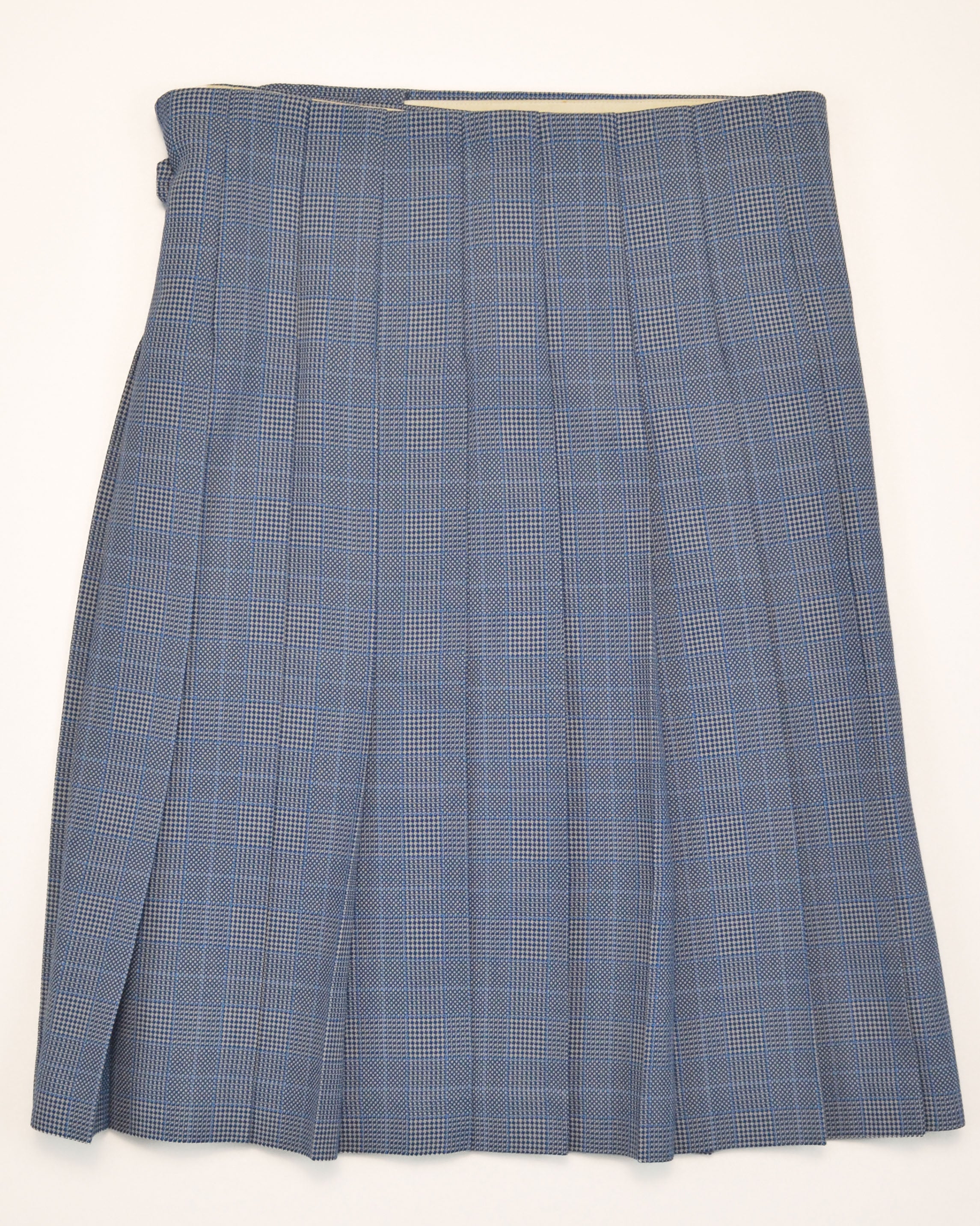 AD1994 BLUE PLAID PLEATED WRAP SKIRT