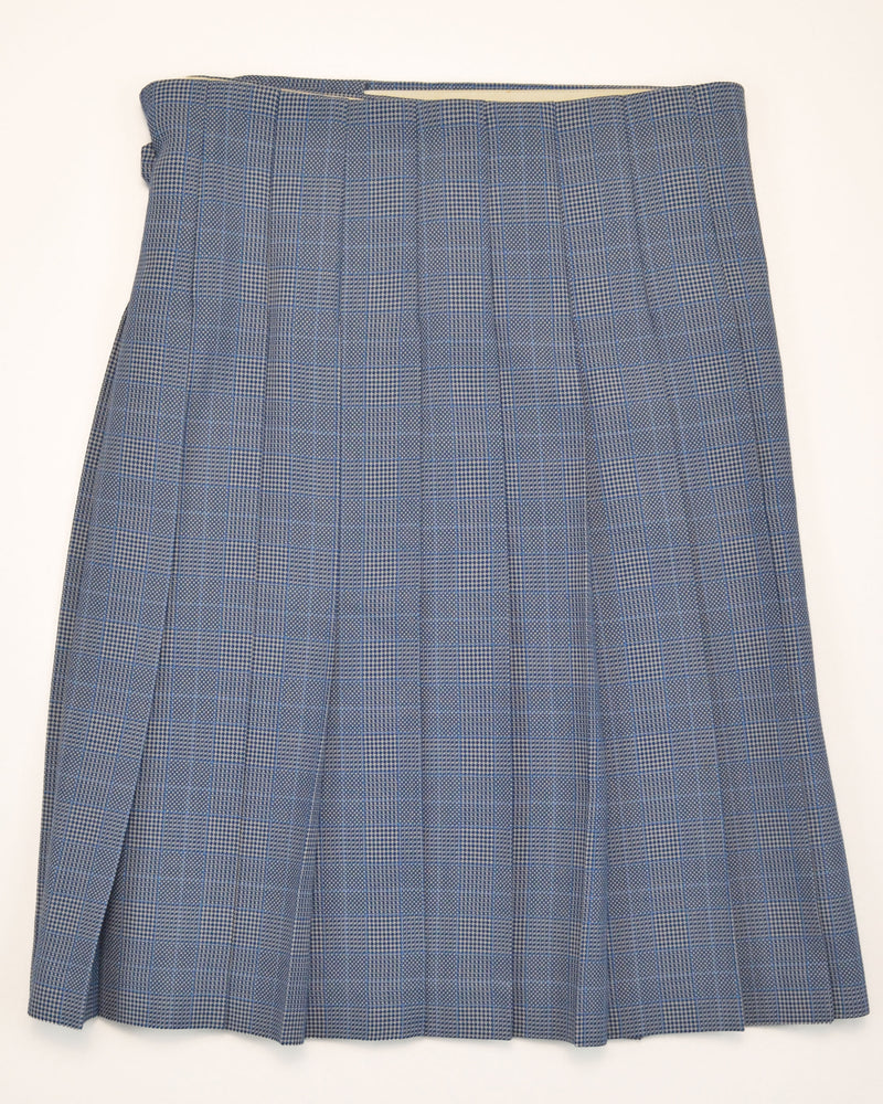 AD1994 BLUE PLAID PLEATED WRAP SKIRT