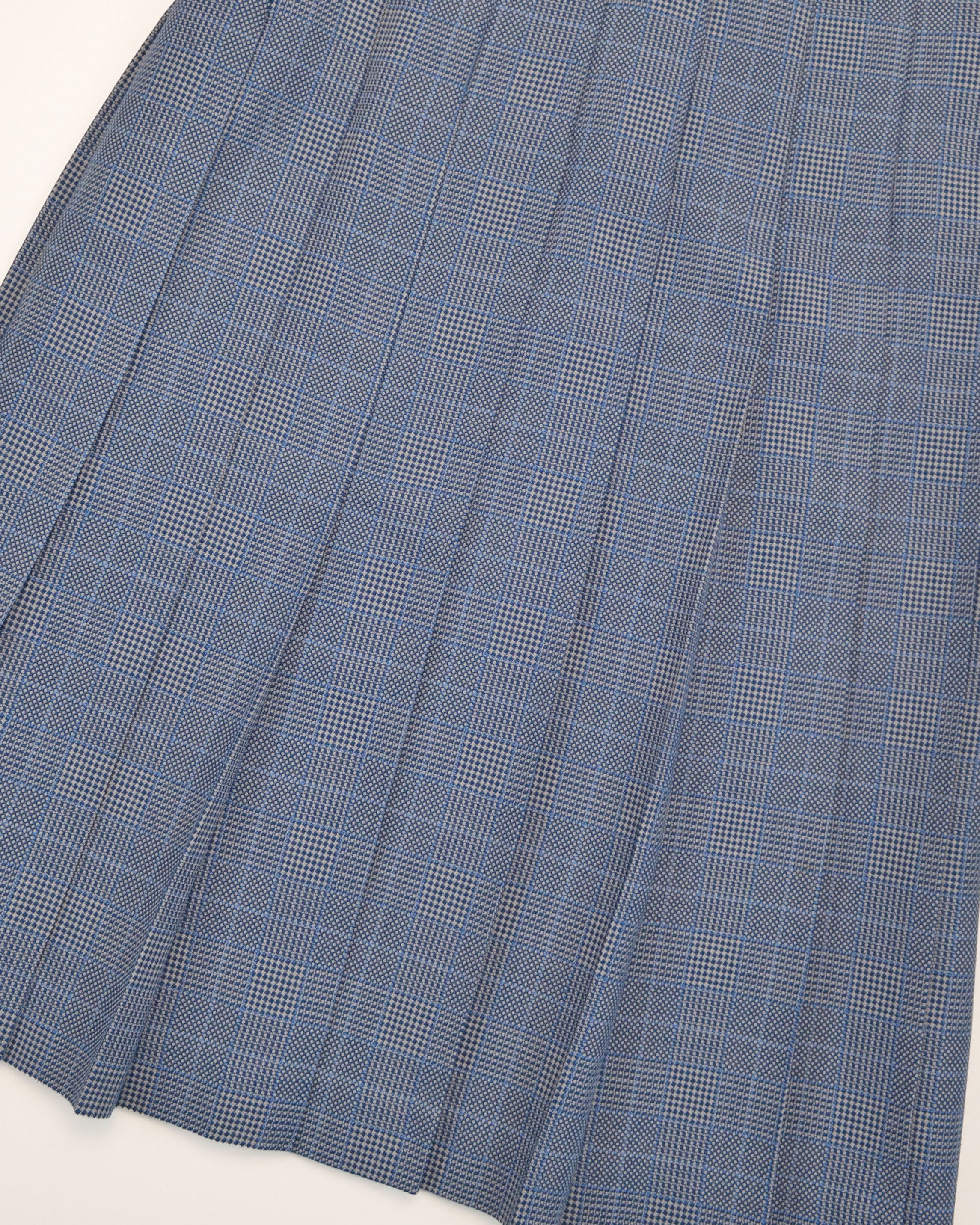 AD1994 BLUE PLAID PLEATED WRAP SKIRT