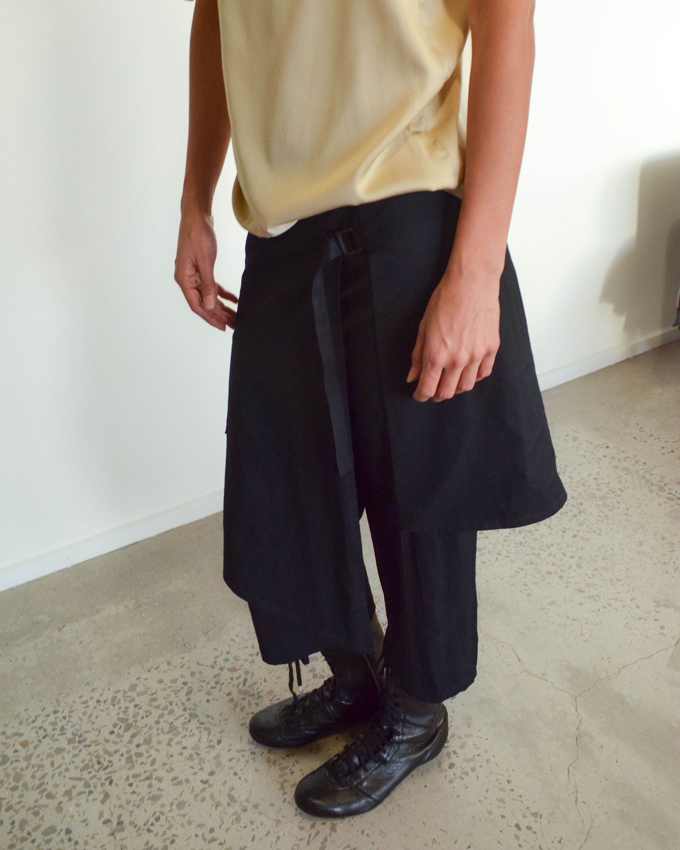 ASYMMETRIC WRAP SKIRT CAPRI TROUSERS