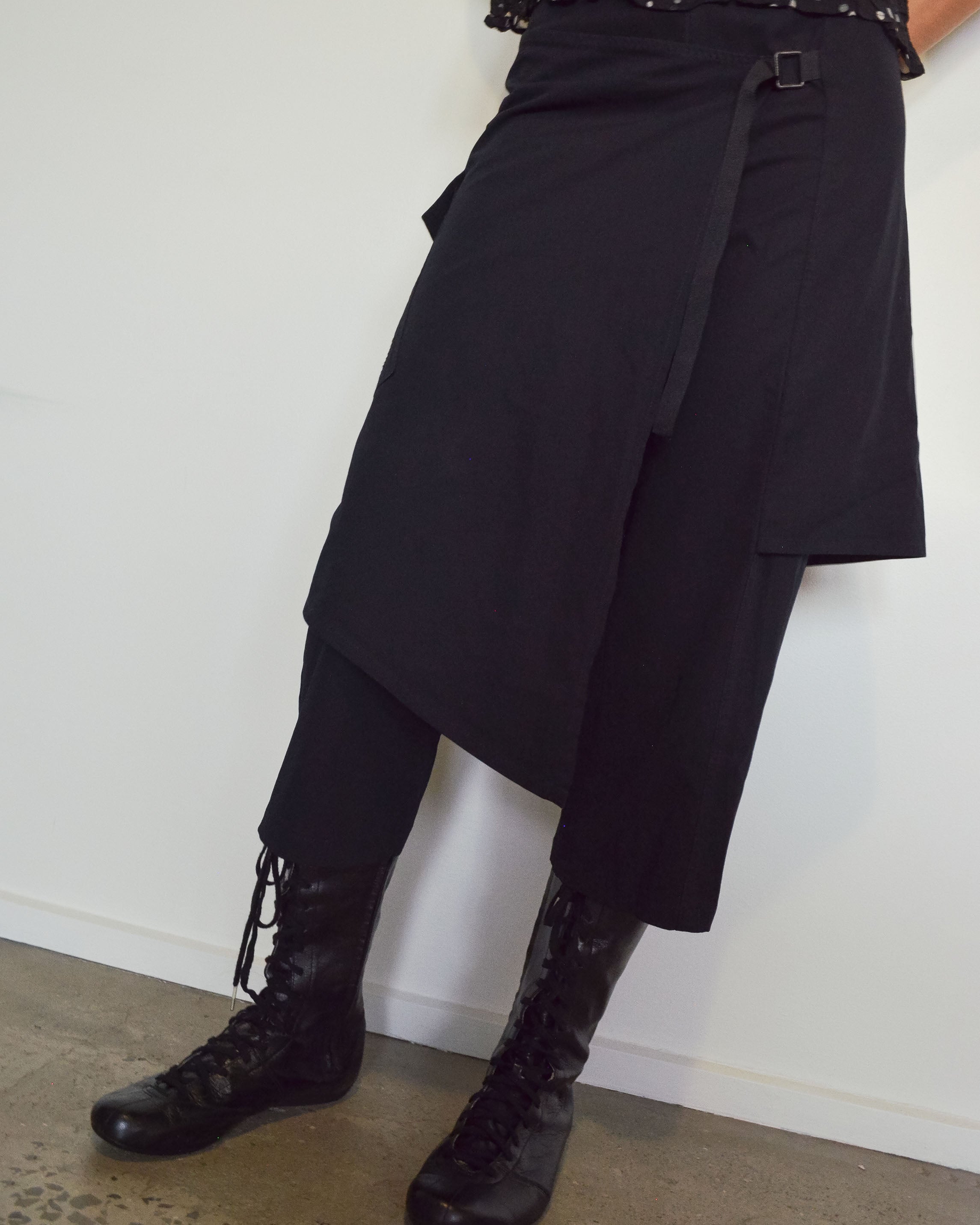 ASYMMETRIC WRAP SKIRT CAPRI TROUSERS