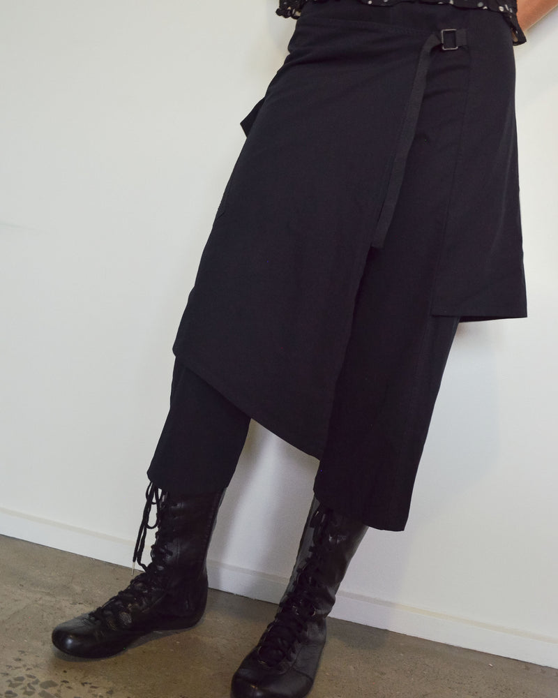 ASYMMETRIC WRAP SKIRT CAPRI TROUSERS