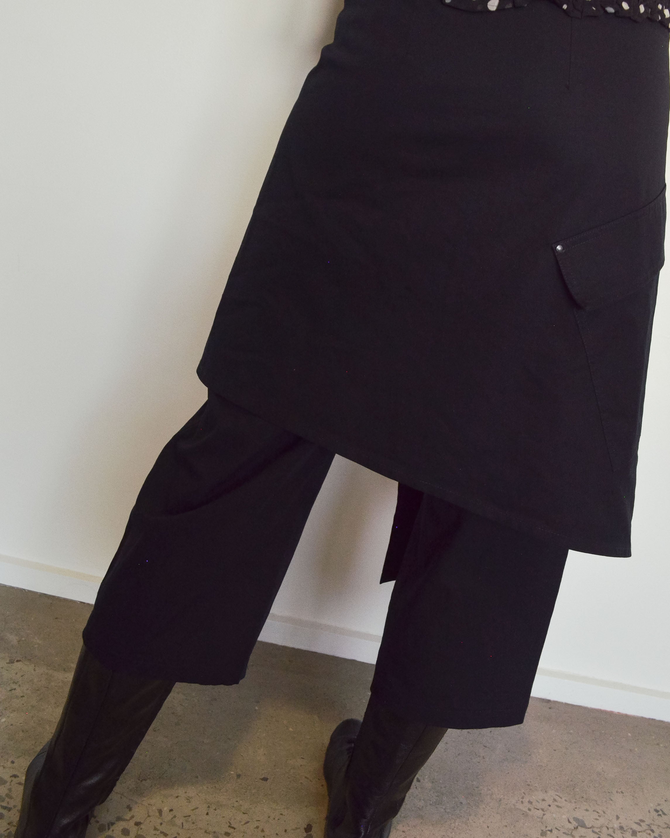 ASYMMETRIC WRAP SKIRT CAPRI TROUSERS