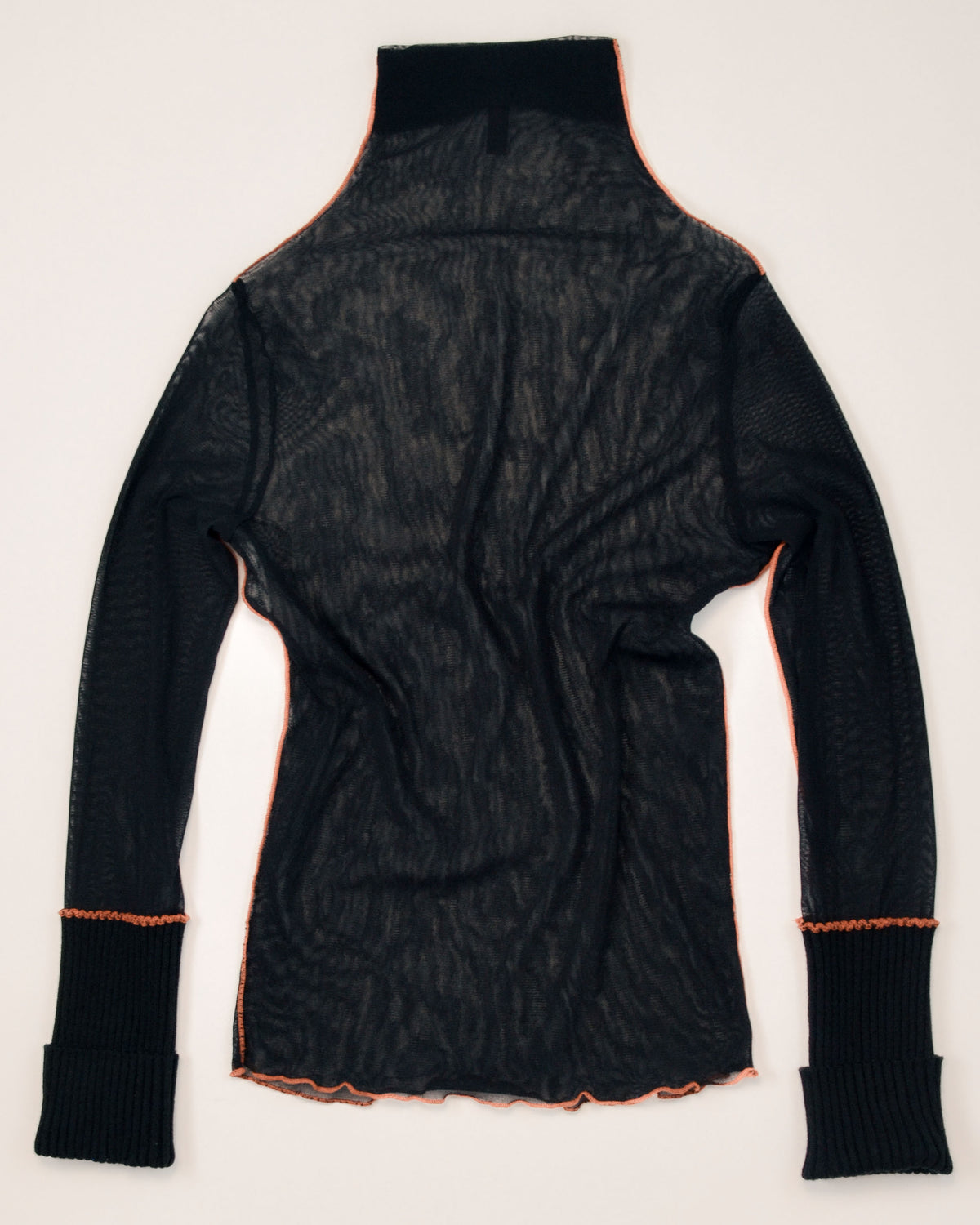 COP COPINE EARLY 2000S SHEER BLACK MESH CONTRAST TRIM TOP