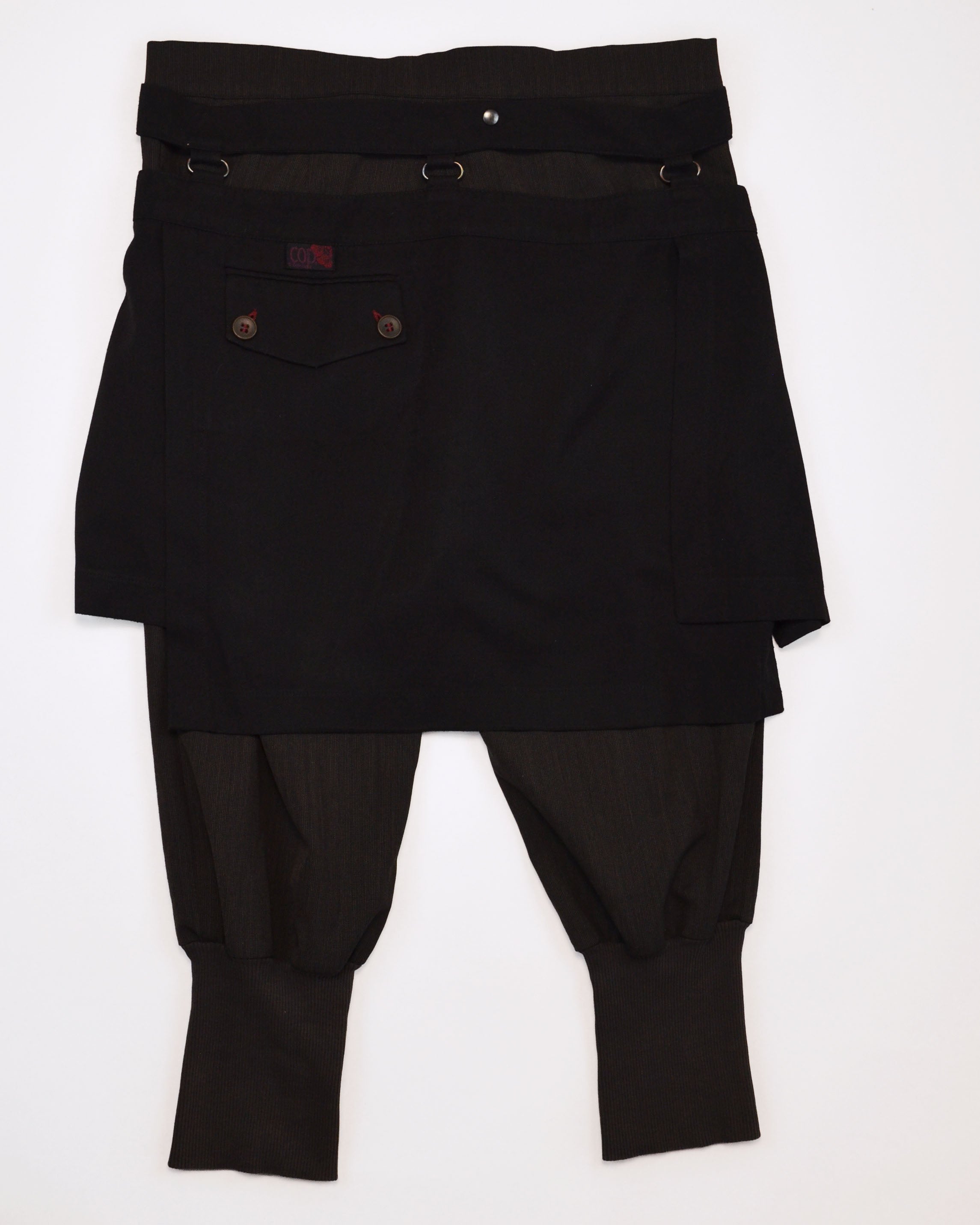 TWO PIECE ASYMMETRIC SKIRT CAPRI TROUSERS