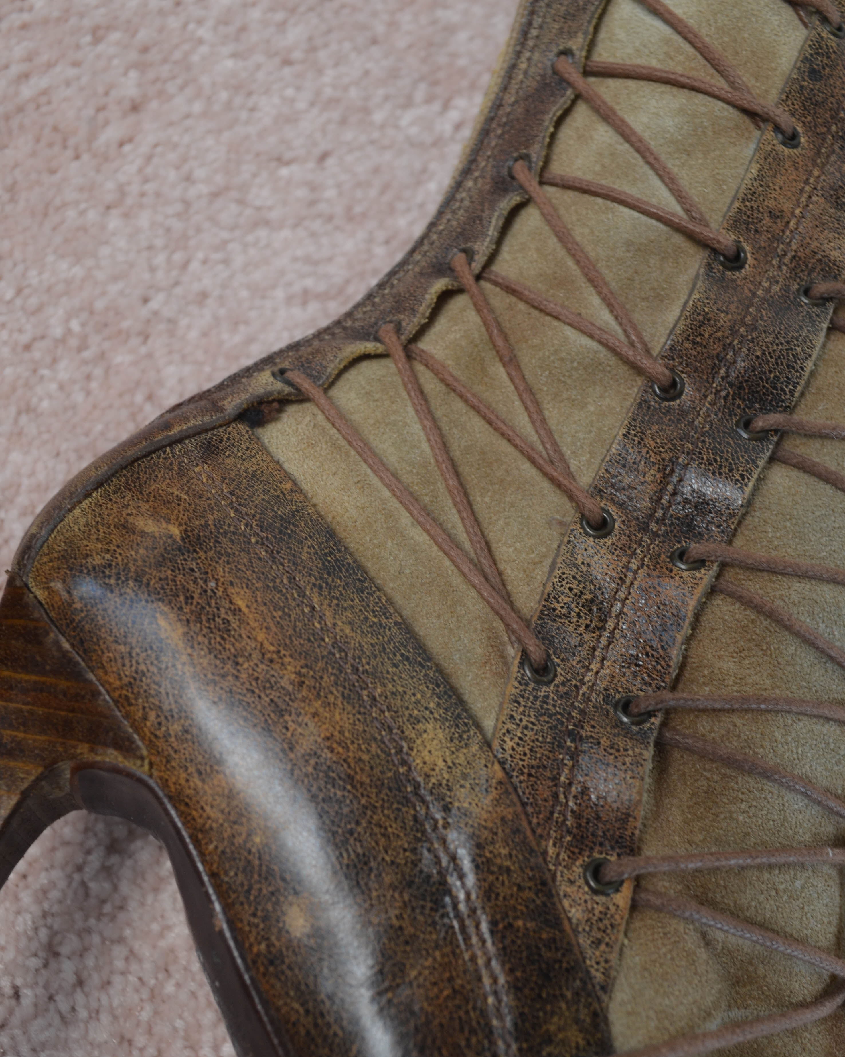 EARLY 00s EL DANTES CORSET LACE BOOTS