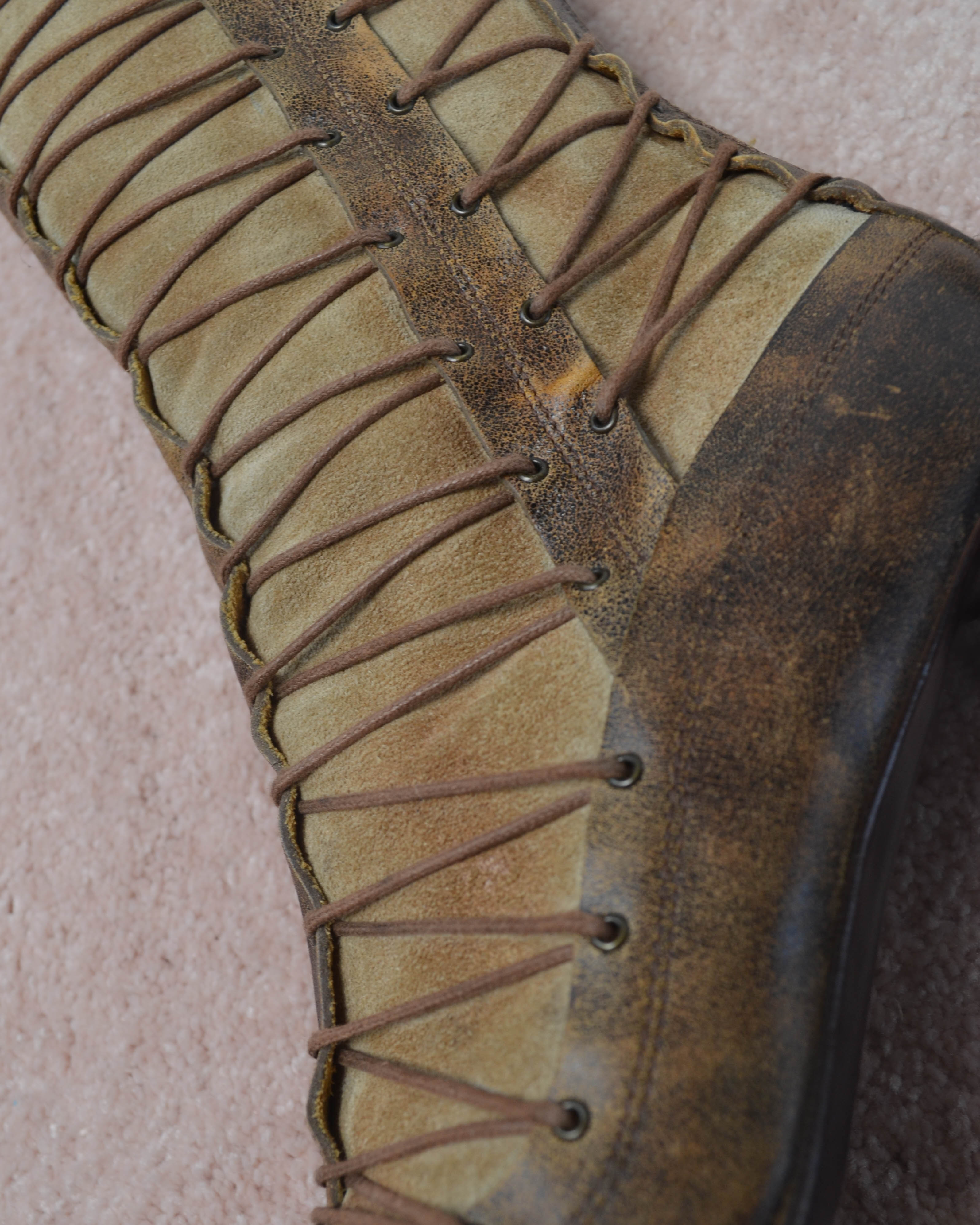 EARLY 00s EL DANTES CORSET LACE BOOTS