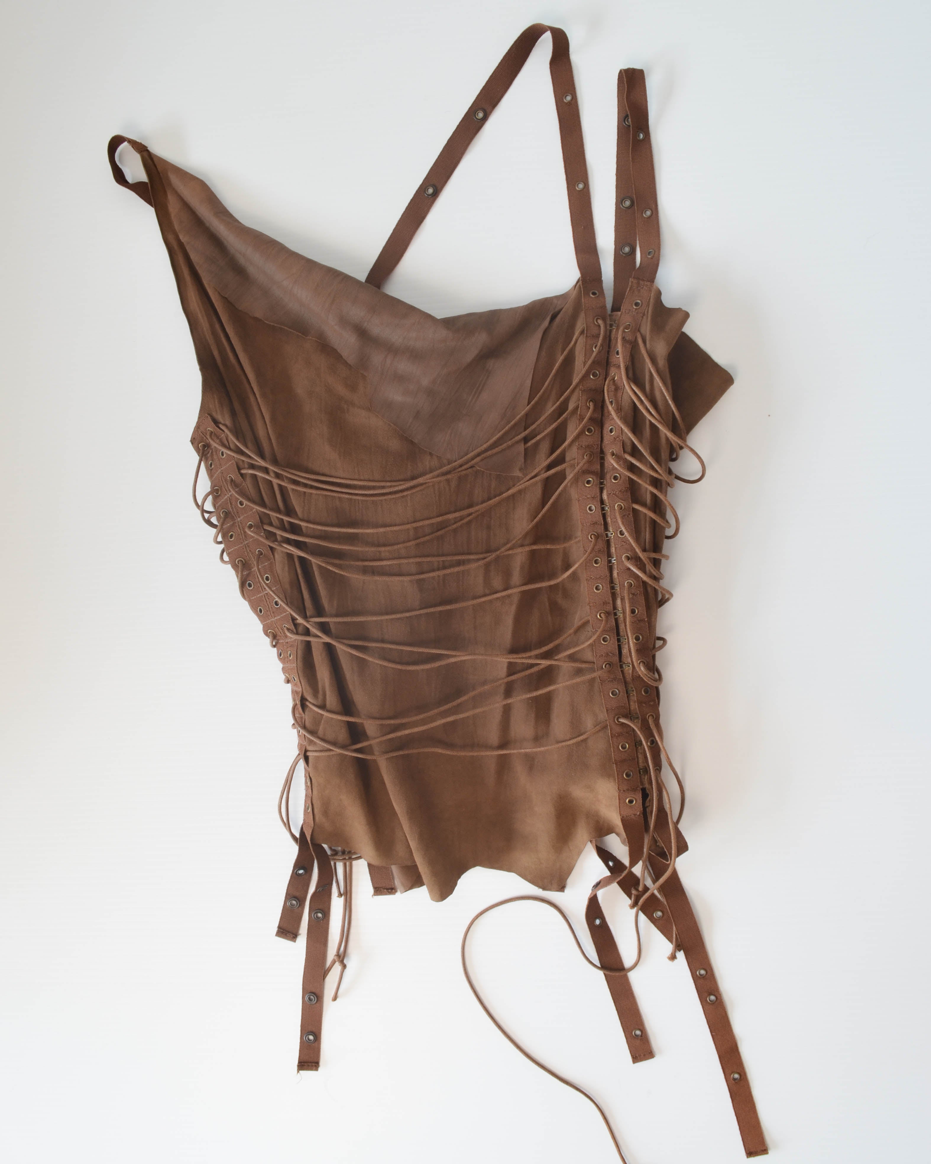 SS2003 LEATHER BONDAGE CORSET TOP