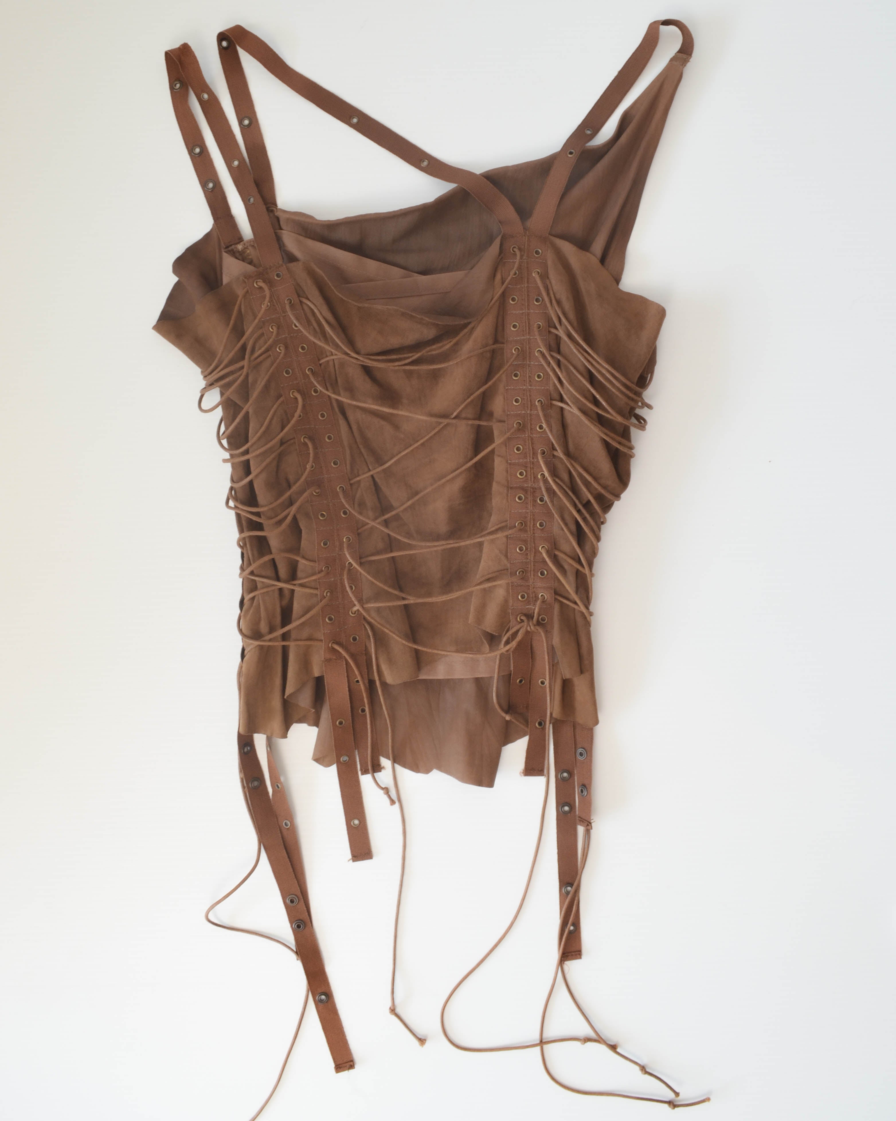 SS2003 LEATHER BONDAGE CORSET TOP