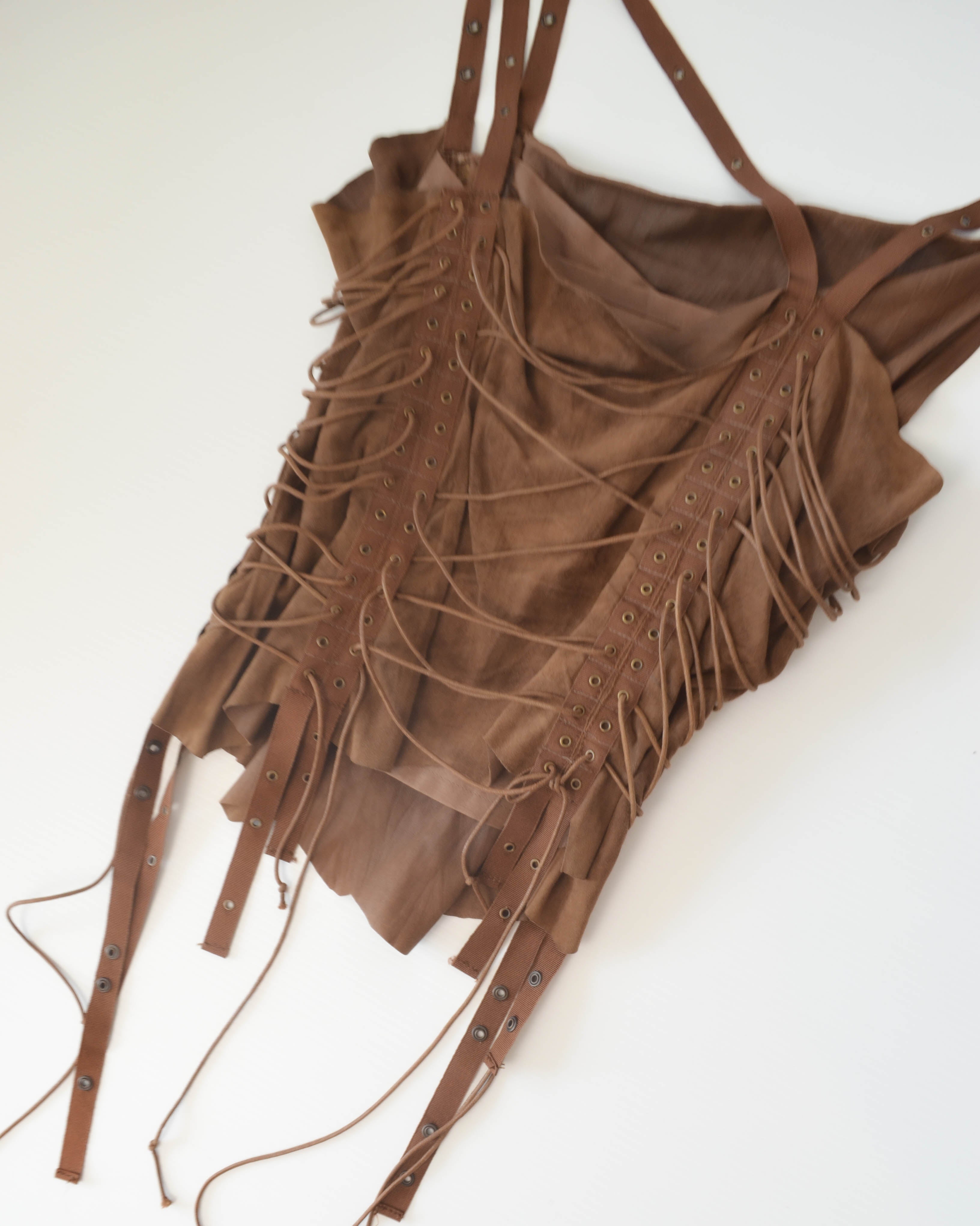 SS2003 LEATHER BONDAGE CORSET TOP