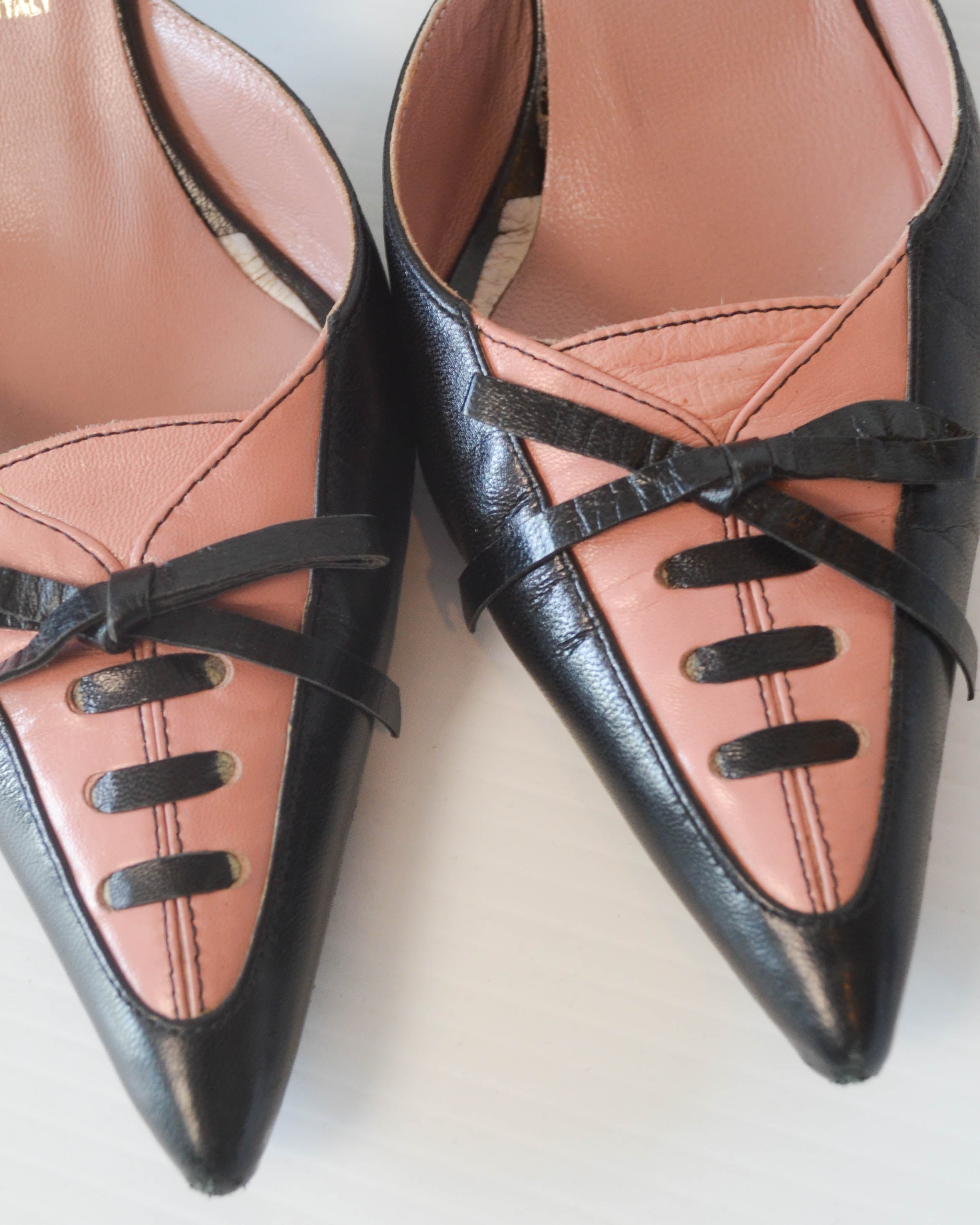 00's BOW PINK MULES