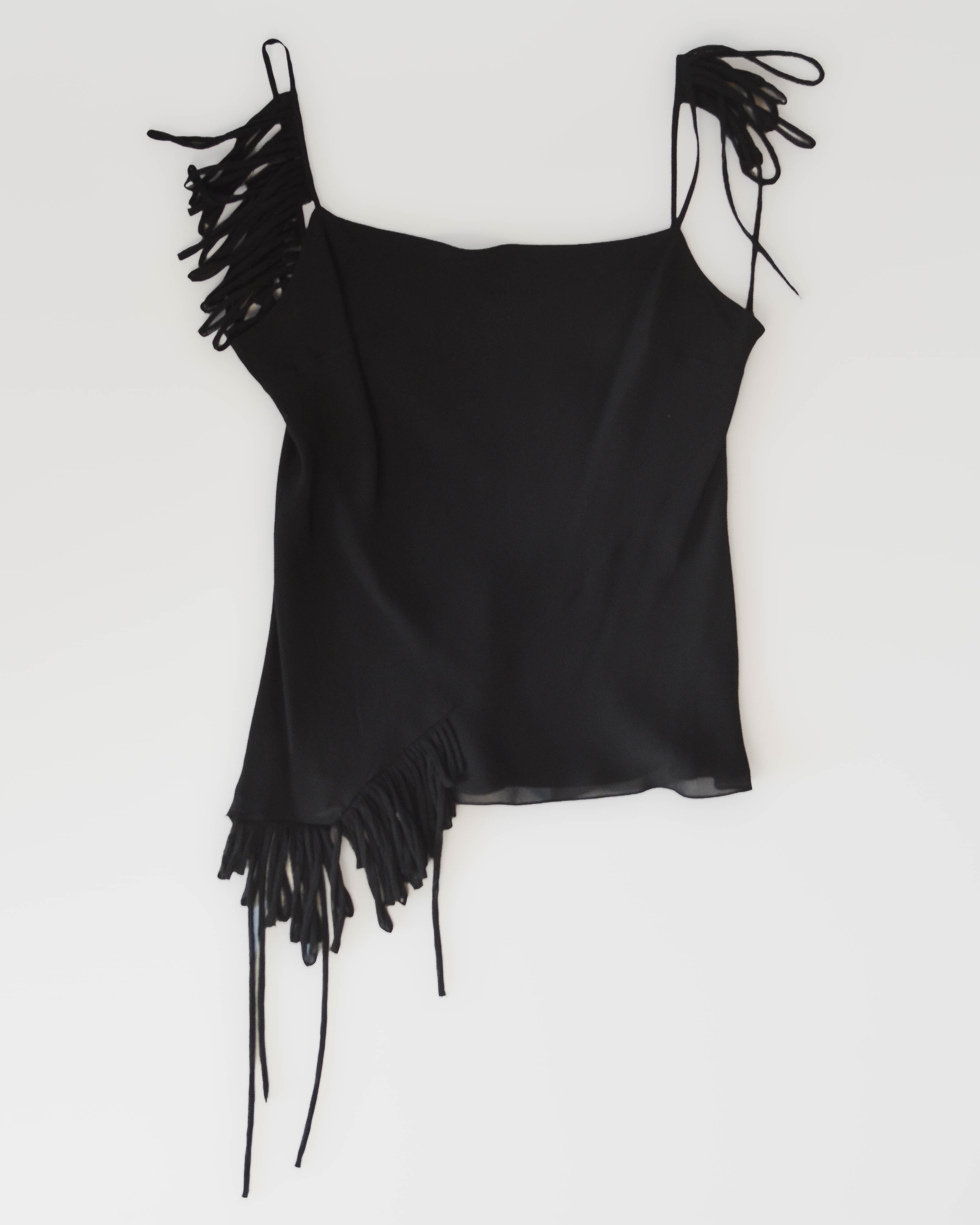 JOHN GALLIANO ERA 00s SILK FRINGE CAMISOLE