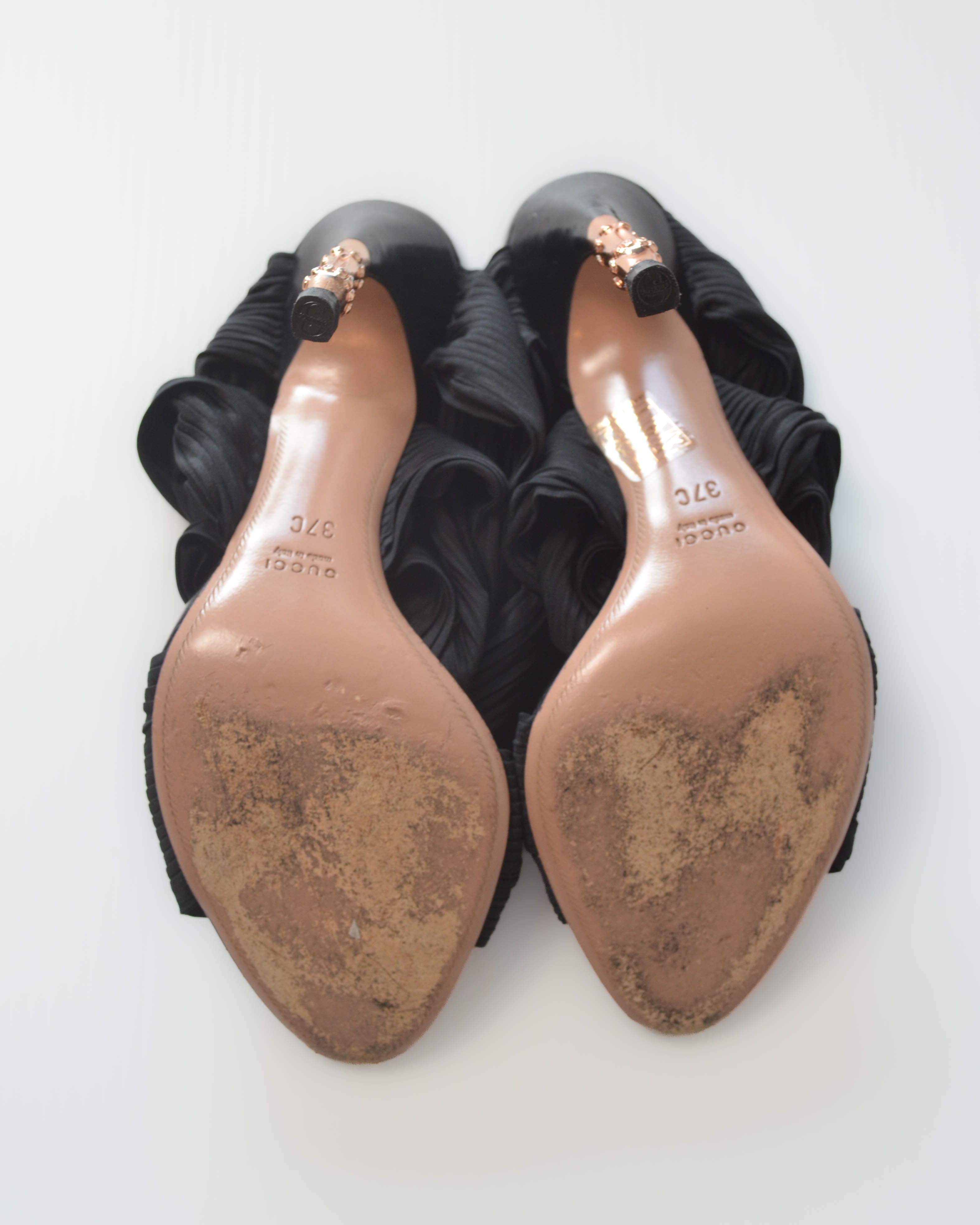 TOM FORD SS2004 BAMBOO HEEL JERSEY SANDALS