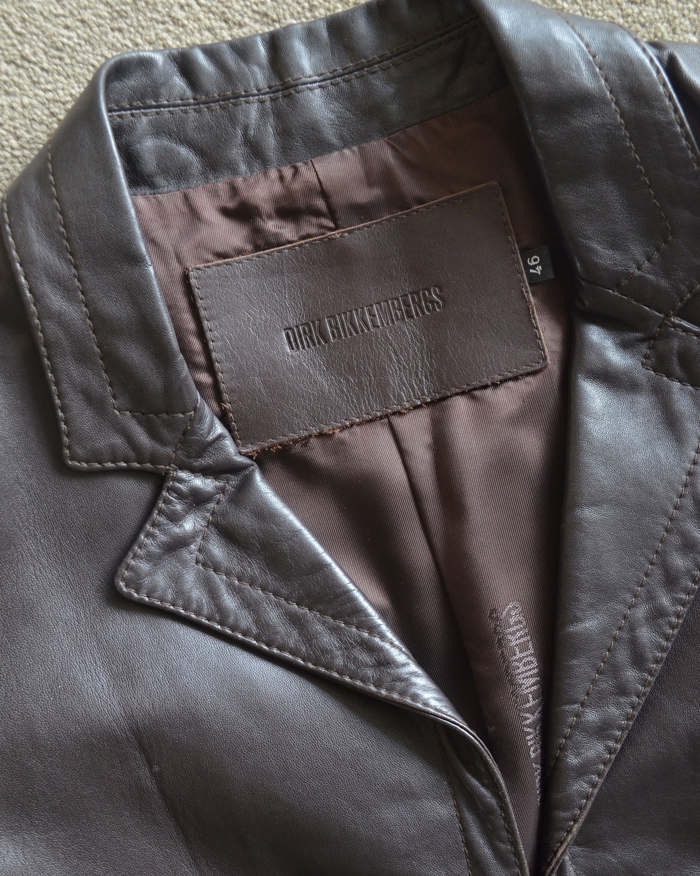 SS2003 TIE LEATHER JACKET