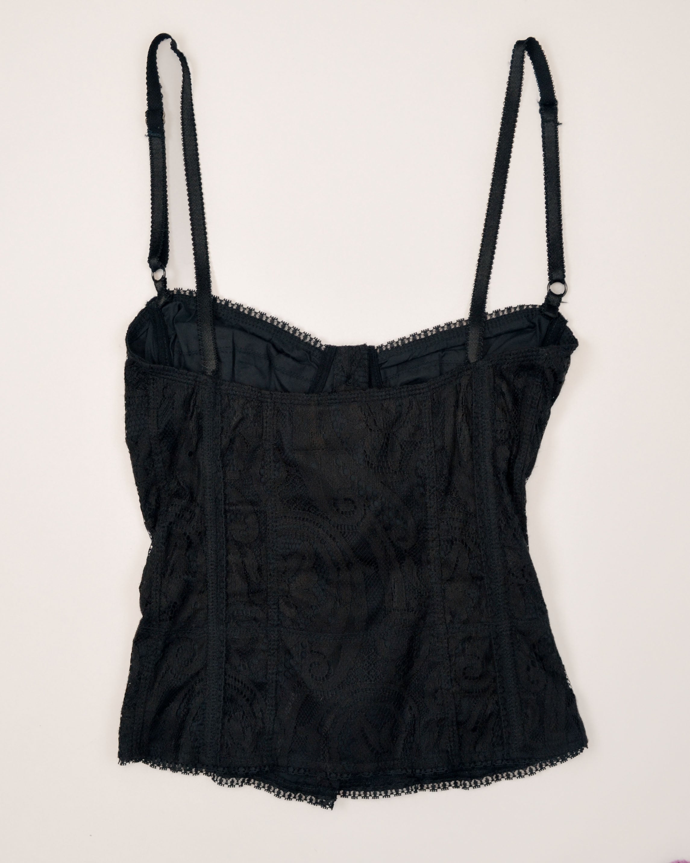2000S BLACK LACE CORSET TOP