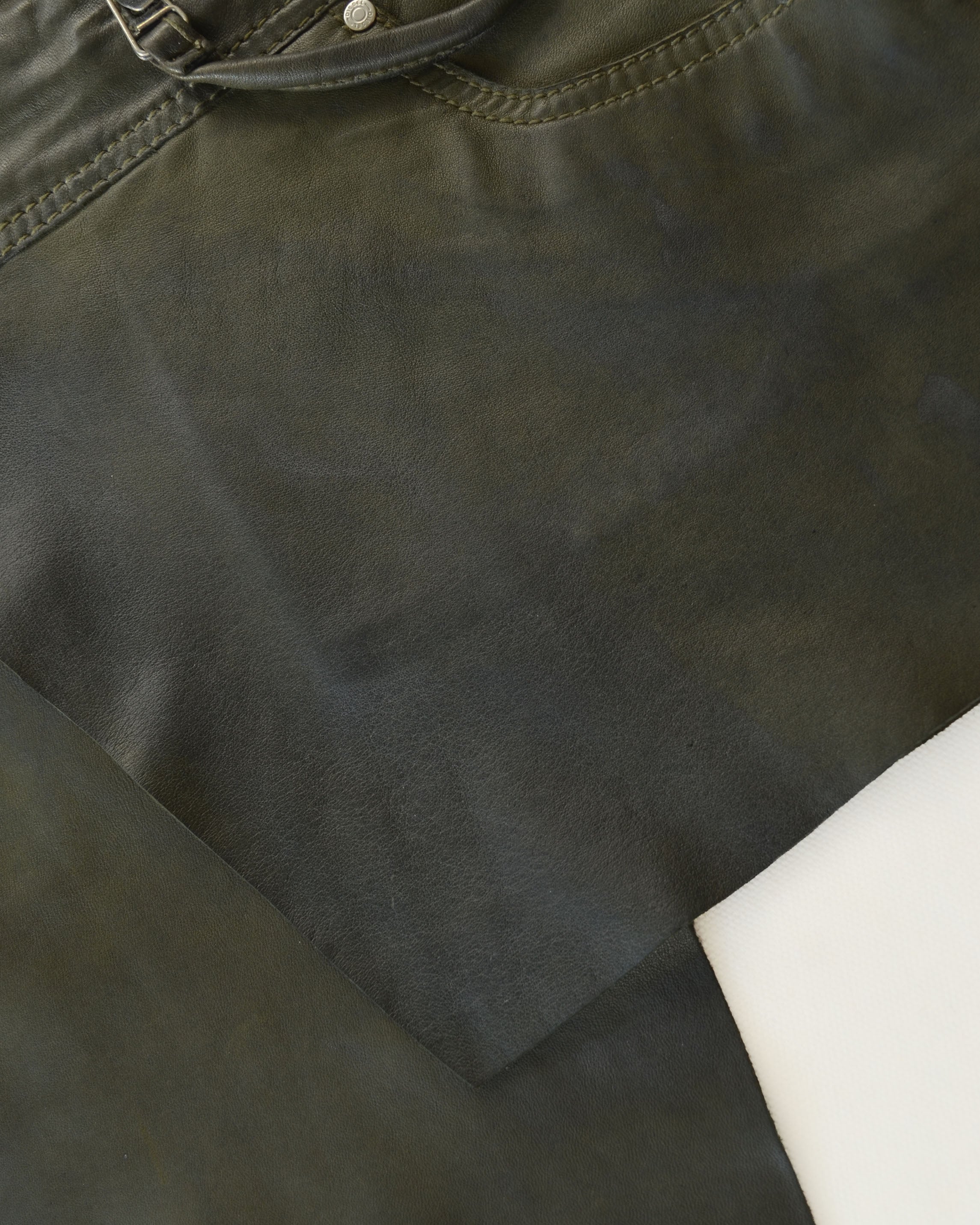 2000s LEATHER ASYMMETRIC MINI SKIRT