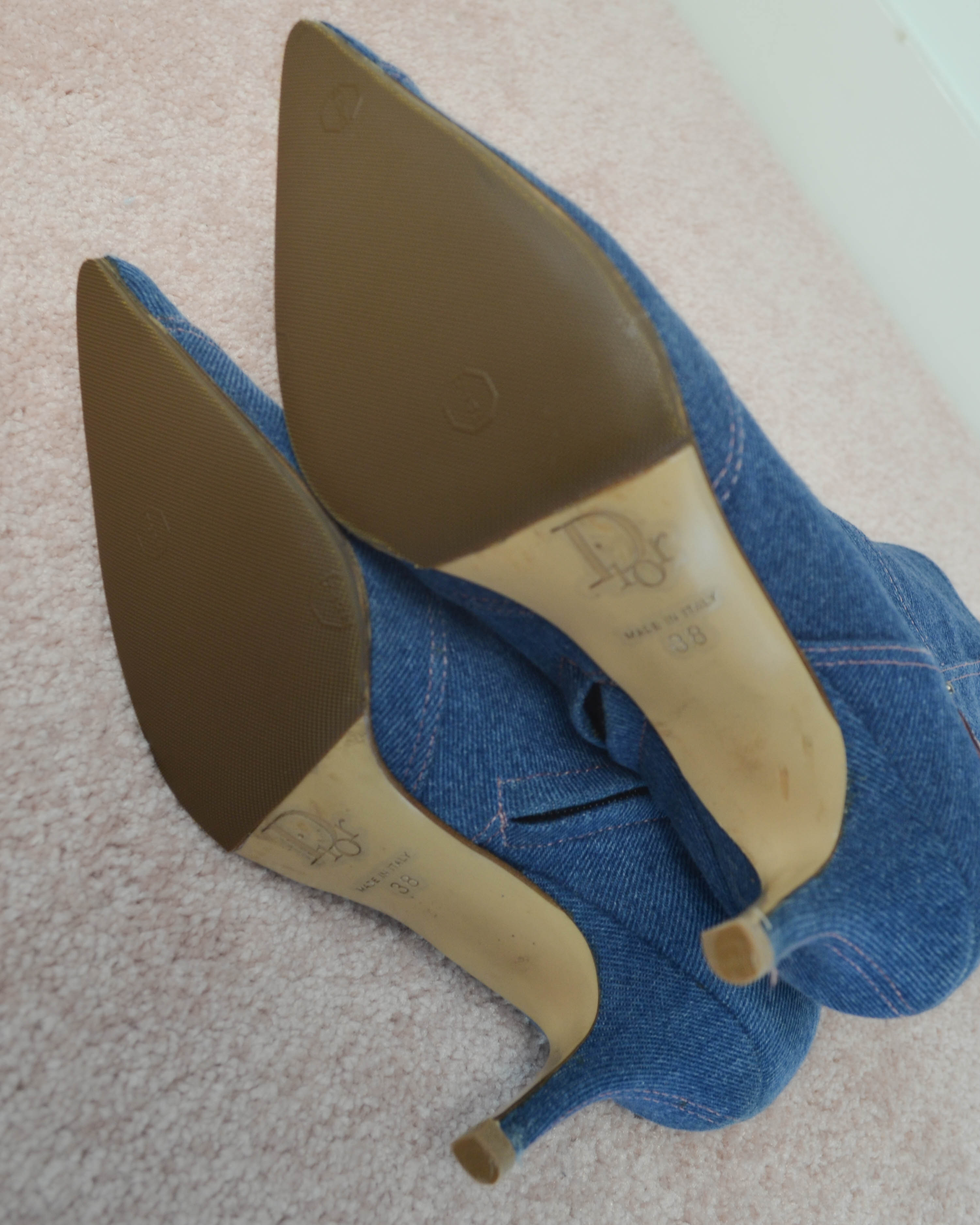 JOHN GALLIANO DENIM ANKLE BOOTS