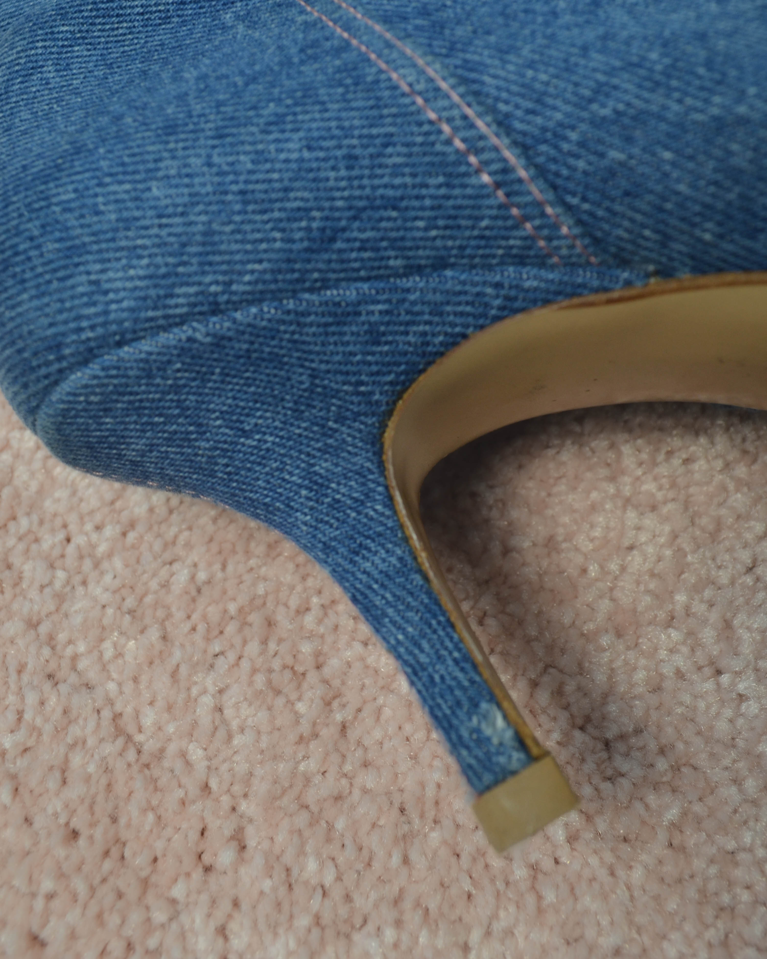 JOHN GALLIANO DENIM ANKLE BOOTS