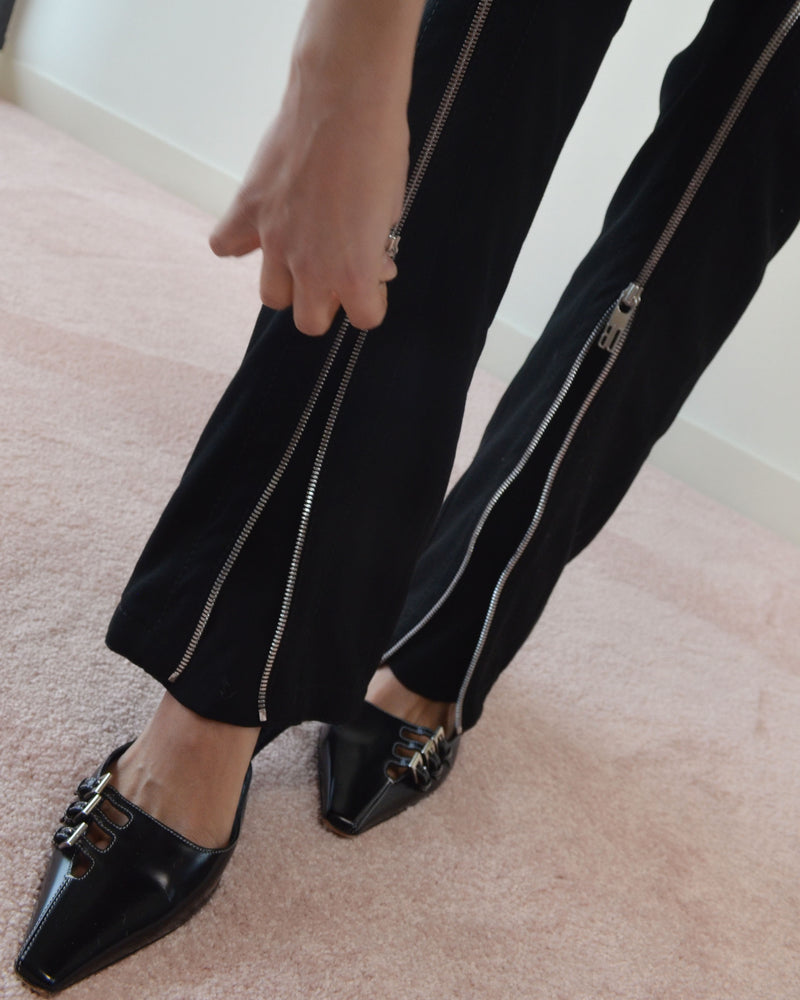 00s ZIP FLARE TROUSERS
