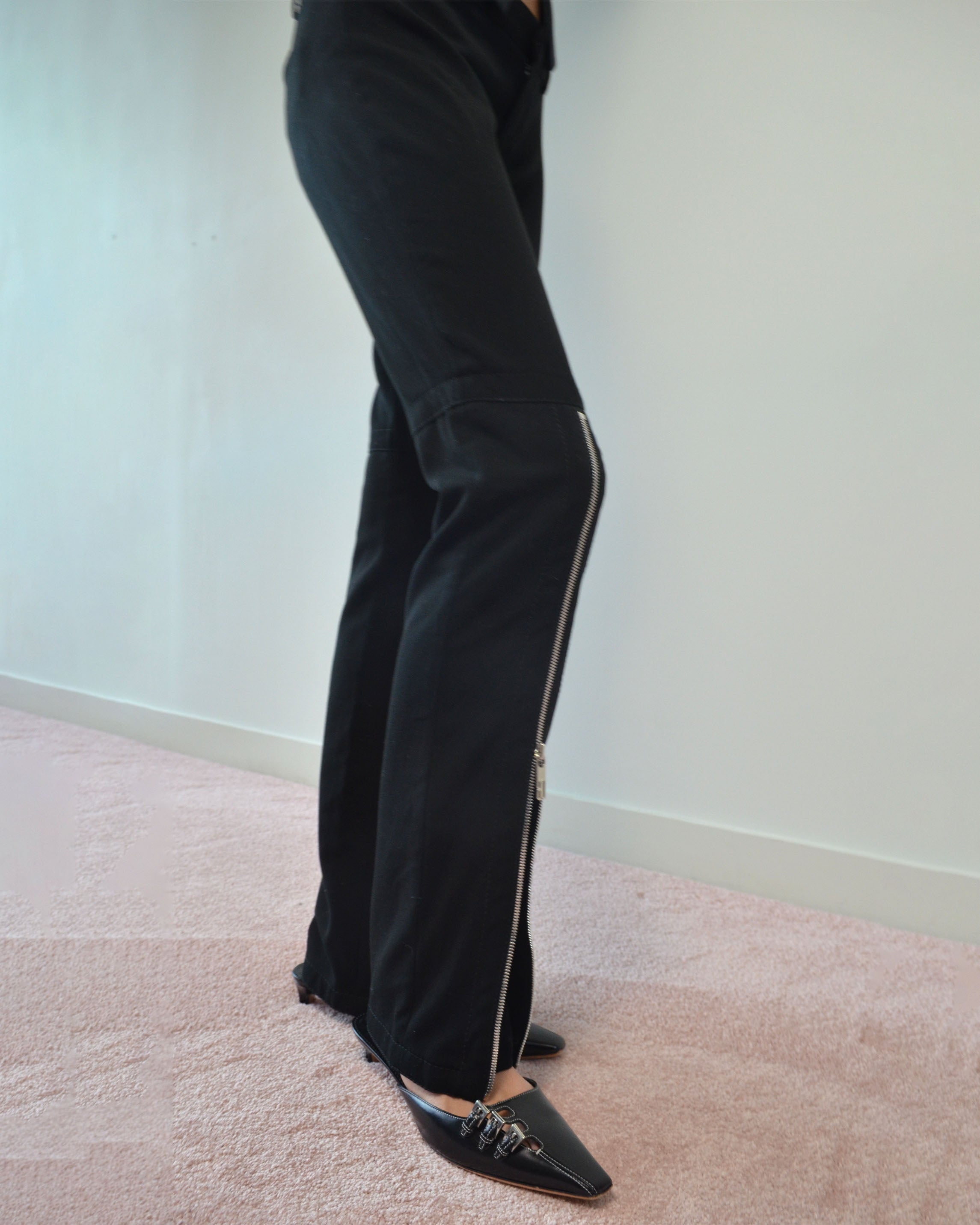 00s ZIP FLARE TROUSERS