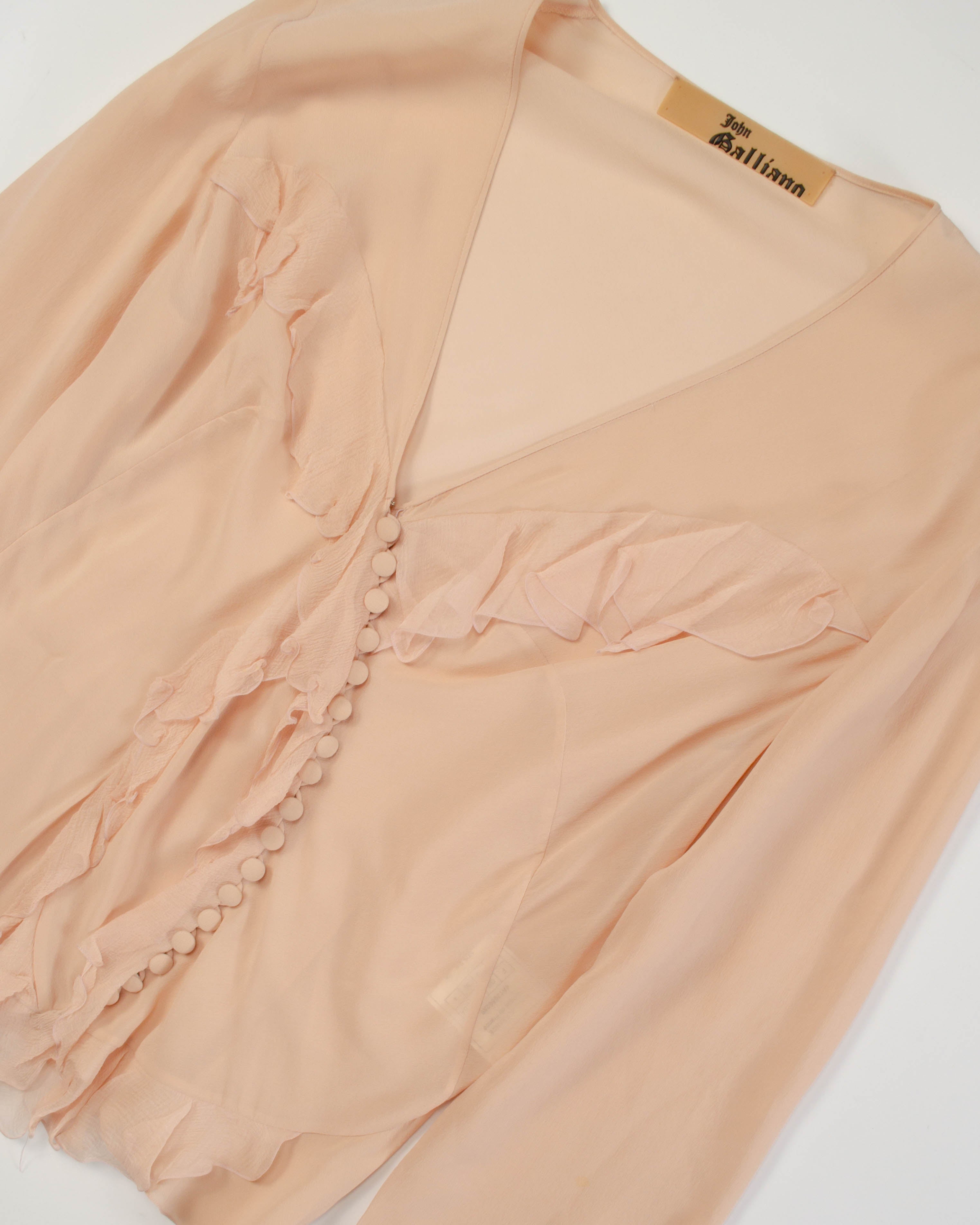 SS2003 ASYMMETRICAL SILK RUFFLE BLOUSE