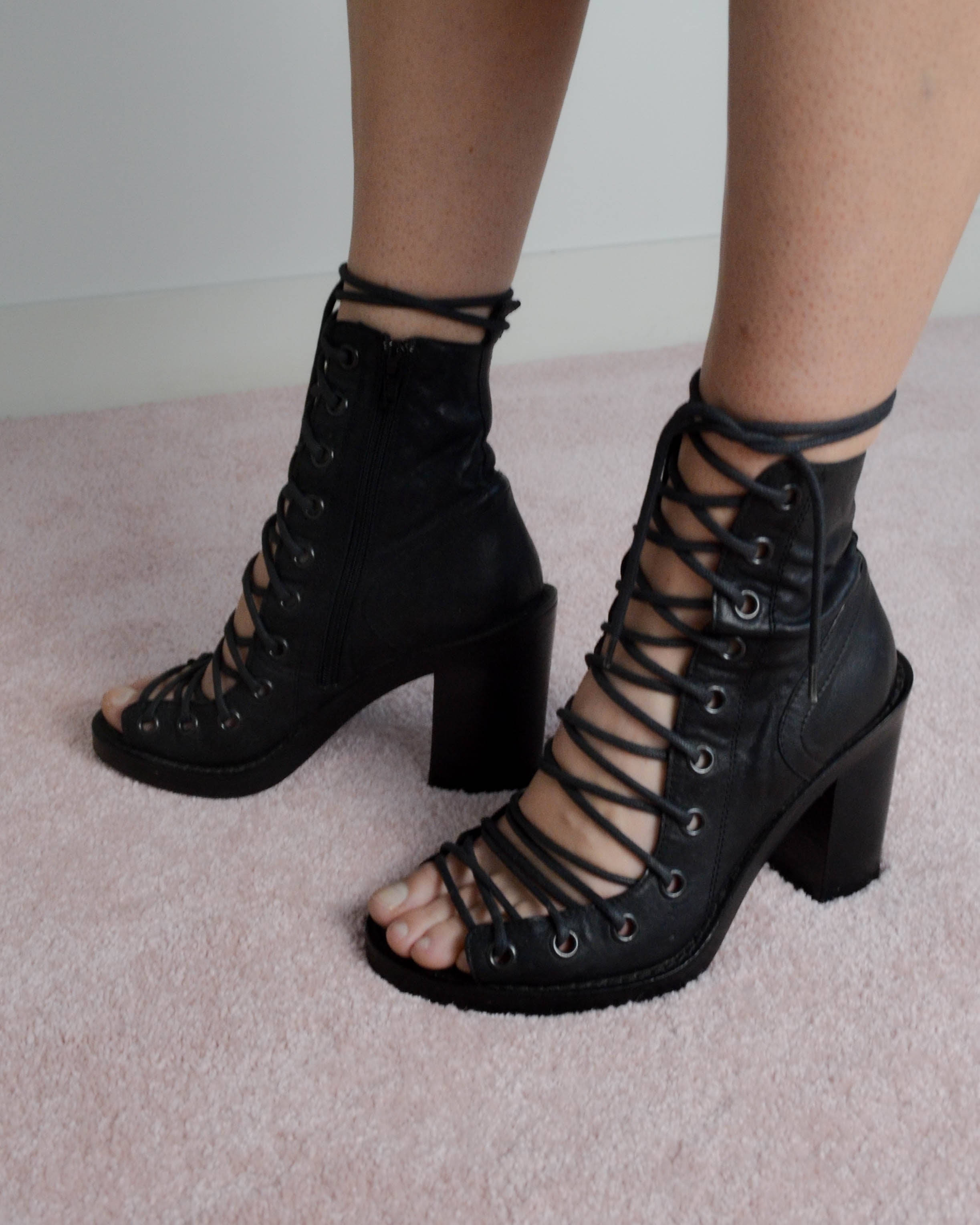 SS09 CORSET LACE-UP HEELS