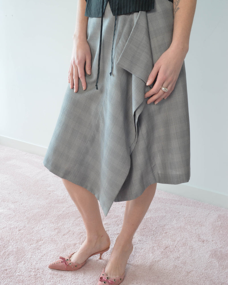 GOLD LABEL DRAPED MIDI SKIRT