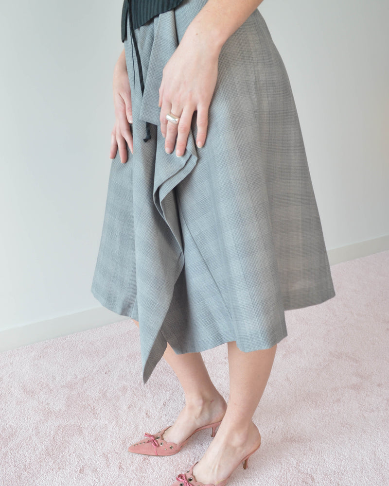 GOLD LABEL DRAPED MIDI SKIRT