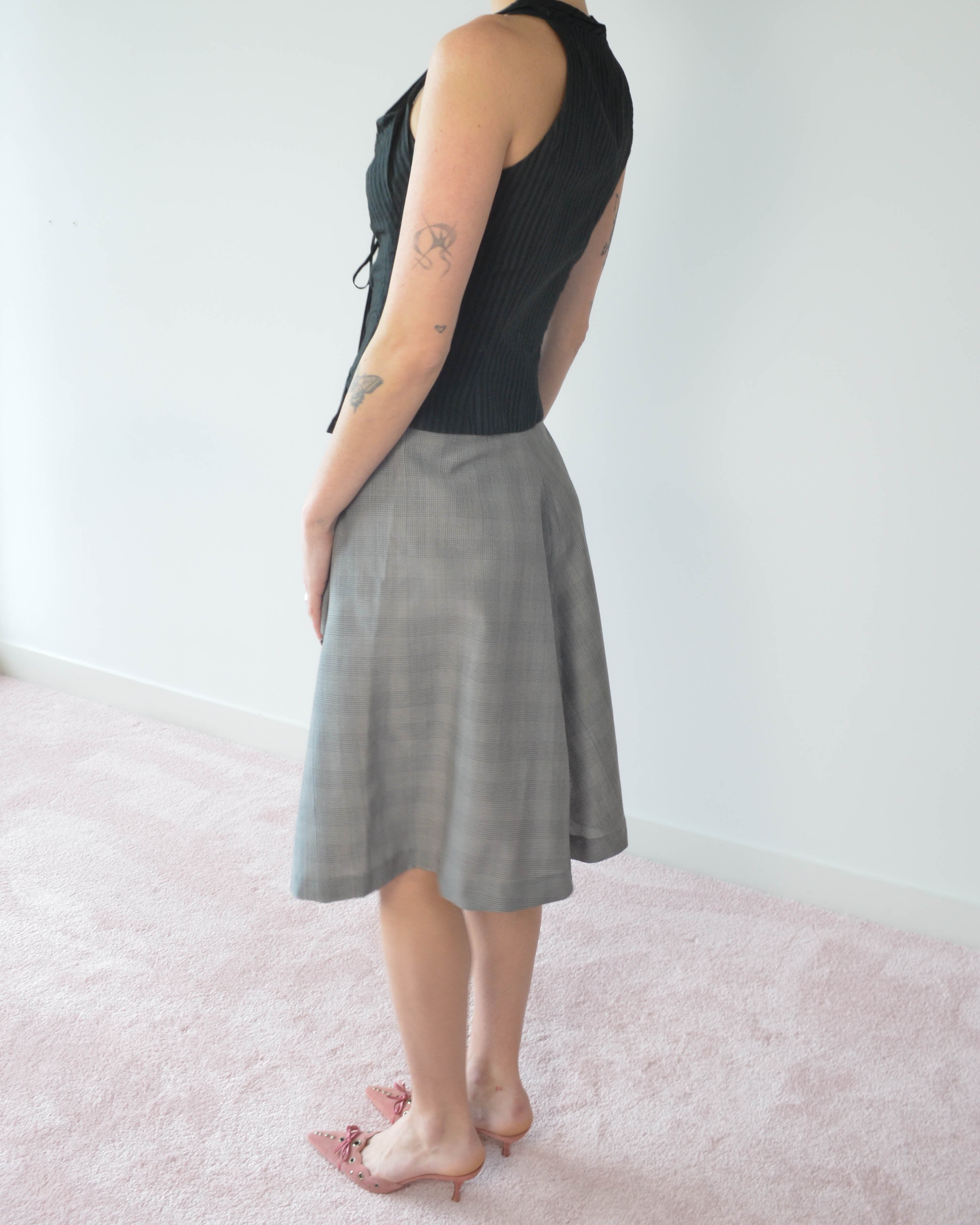 GOLD LABEL DRAPED MIDI SKIRT